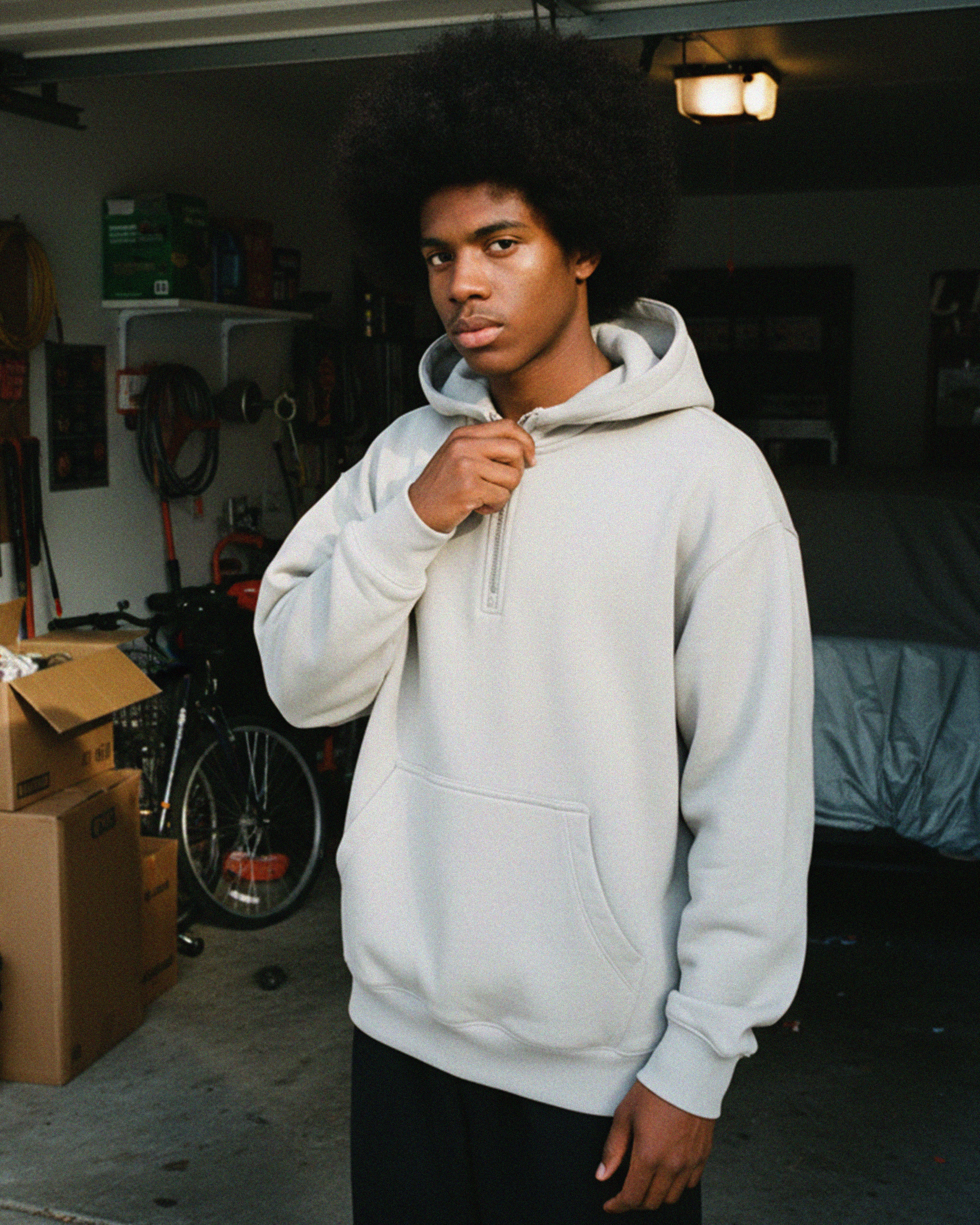 EVERYDAY Big Hood Half-Zip Fleece Hoodie