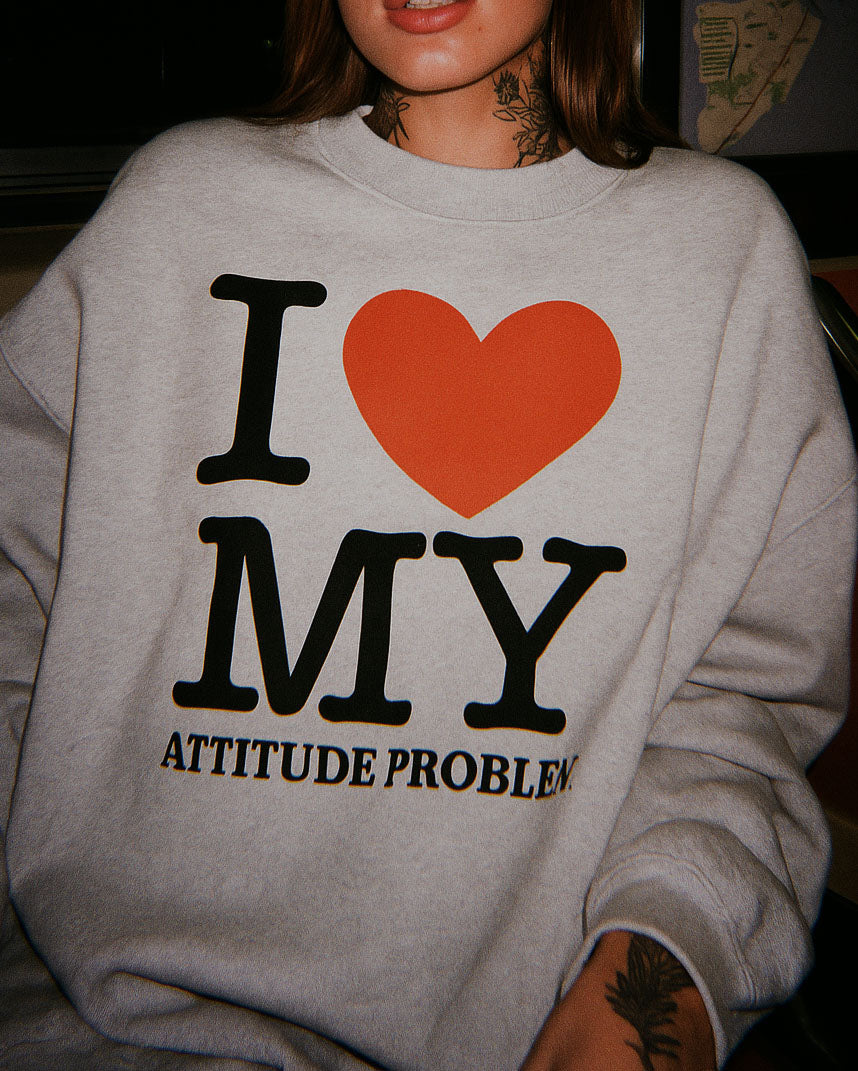 Attitude Problem Side Slit Crewneck Sweatshirt