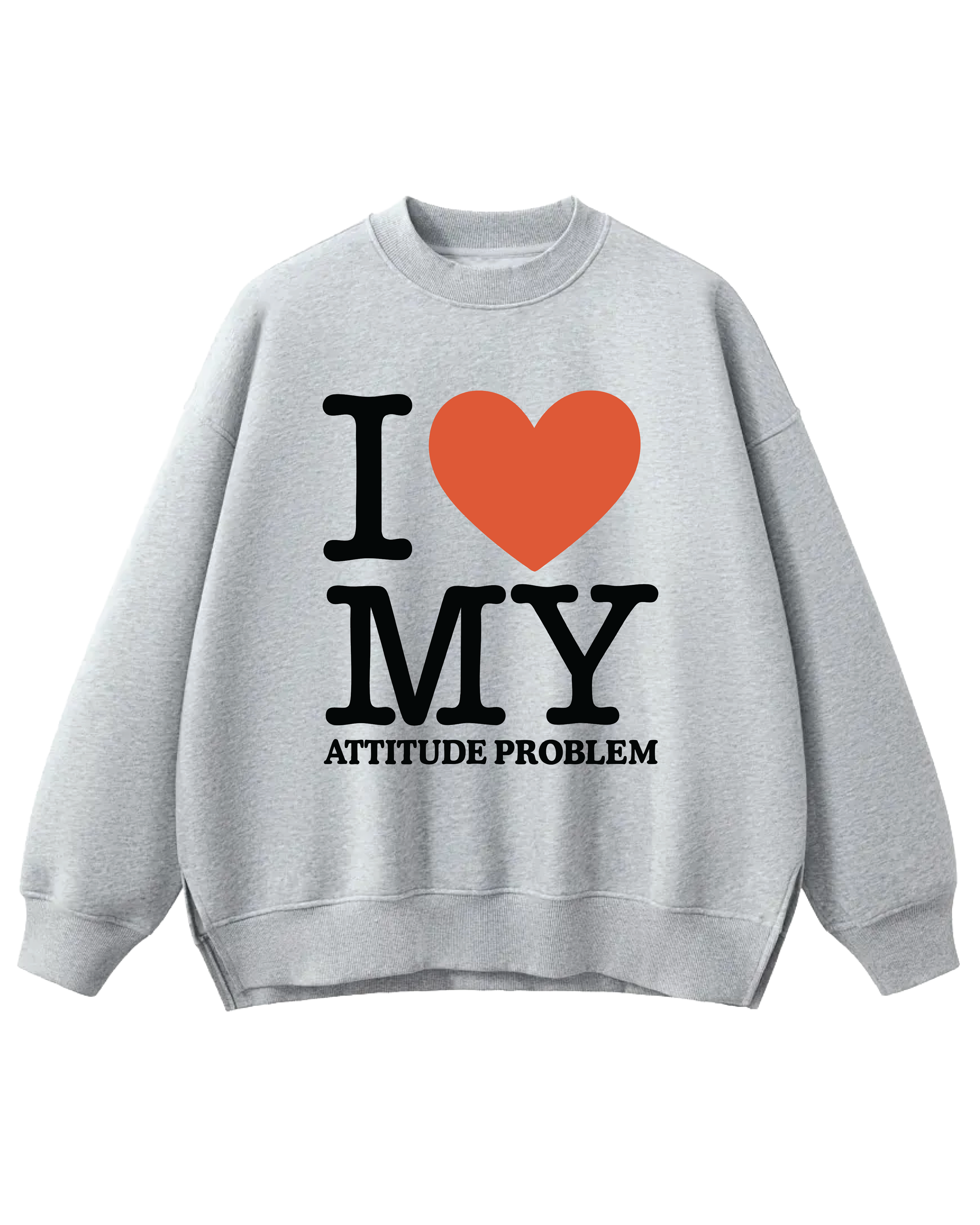 Attitude Problem Side Slit Crewneck Sweatshirt