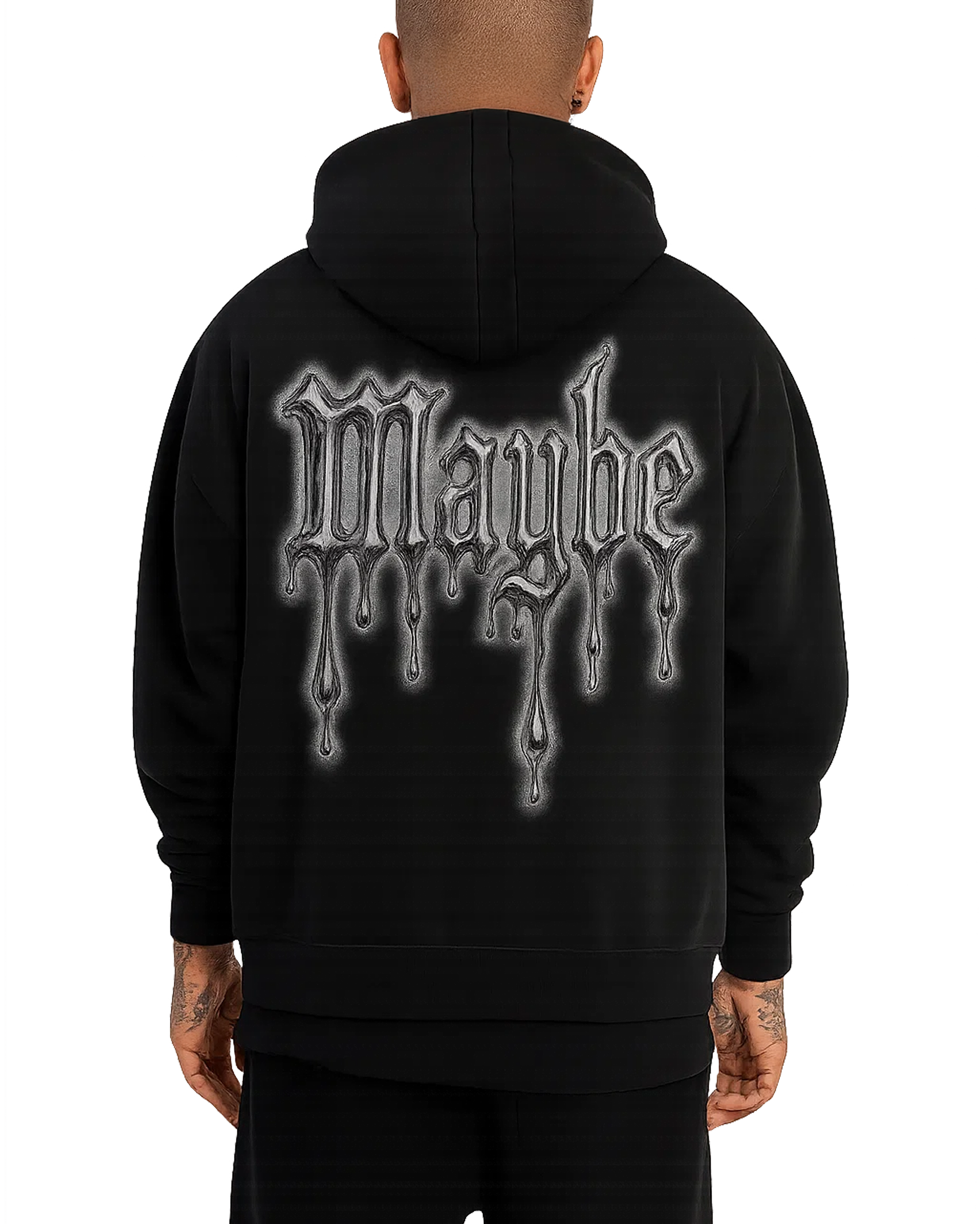 Drippy Drop-Shoulder Zip Up Hoodie
