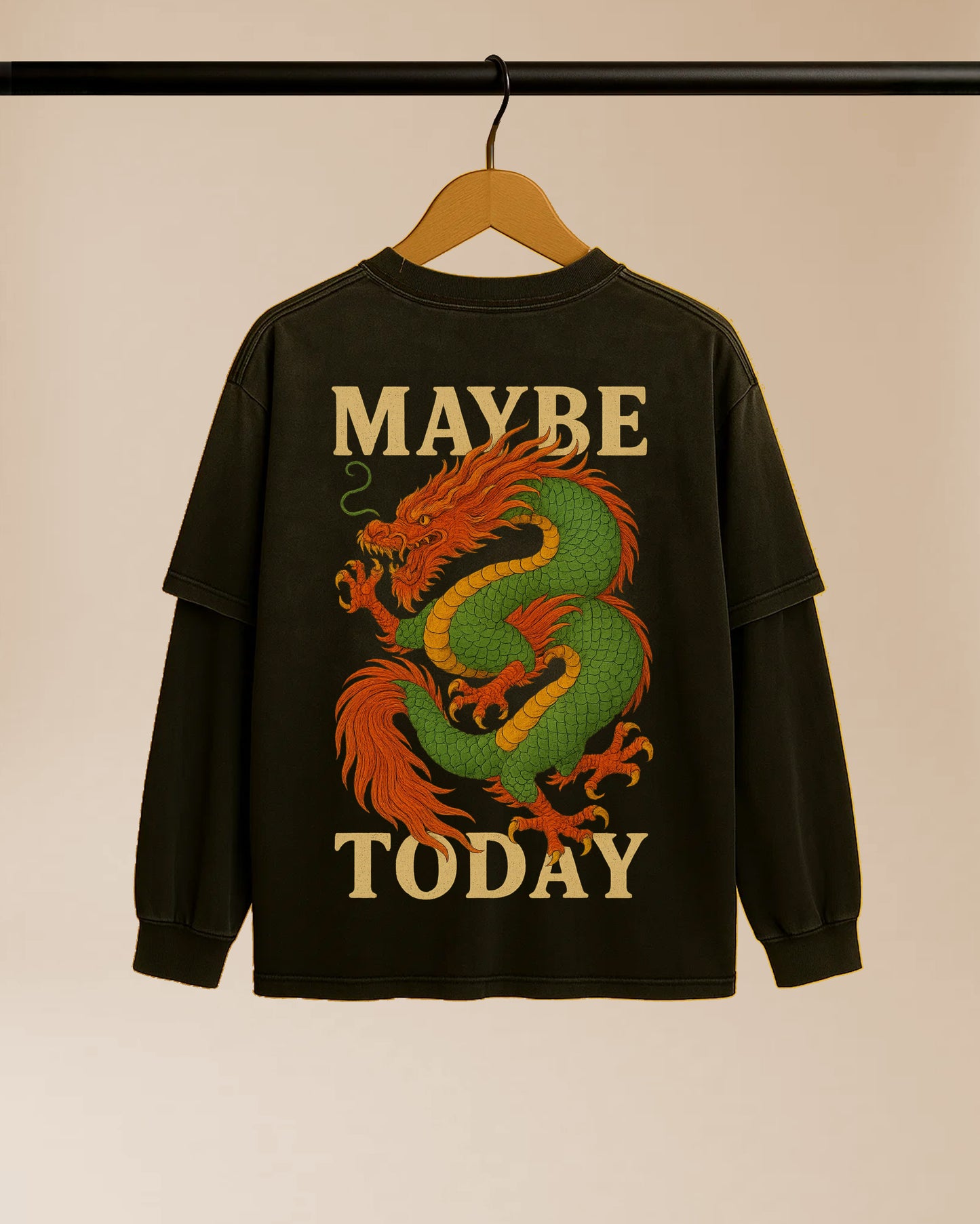 Dragon Sunfade Hand-Frayed Faux Two-Piece Tee