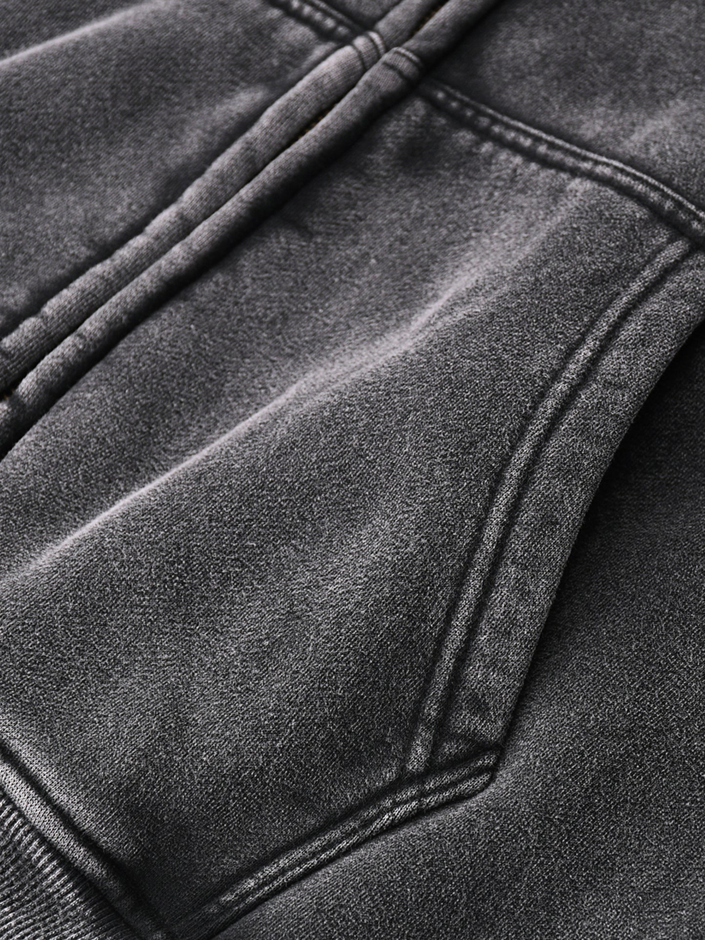 Race to Last Vintage Wash Frayed Fleece Zip Hoodie