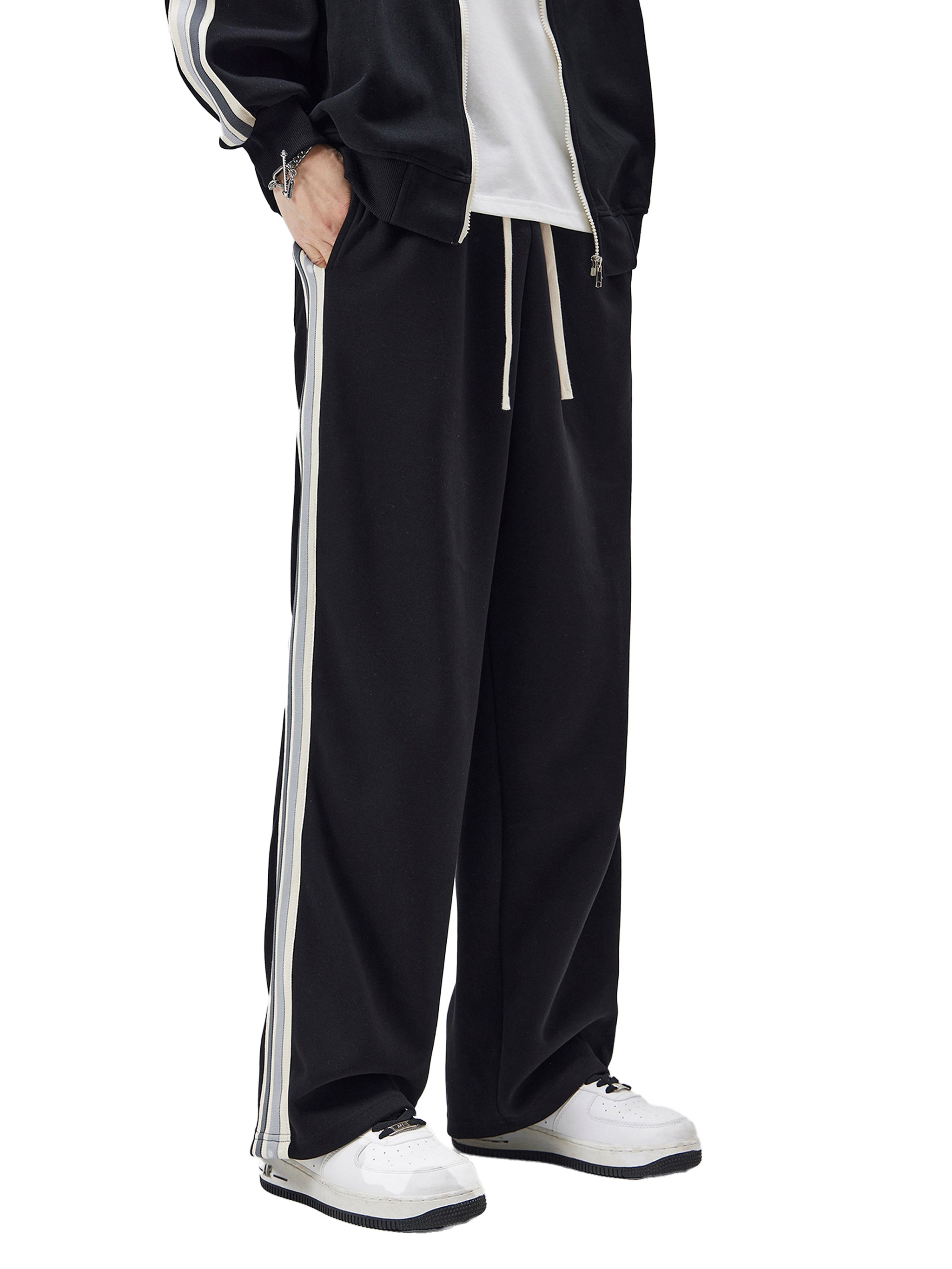 EVERYDAY Contrast Side-Stripe Straight-Leg  Pants