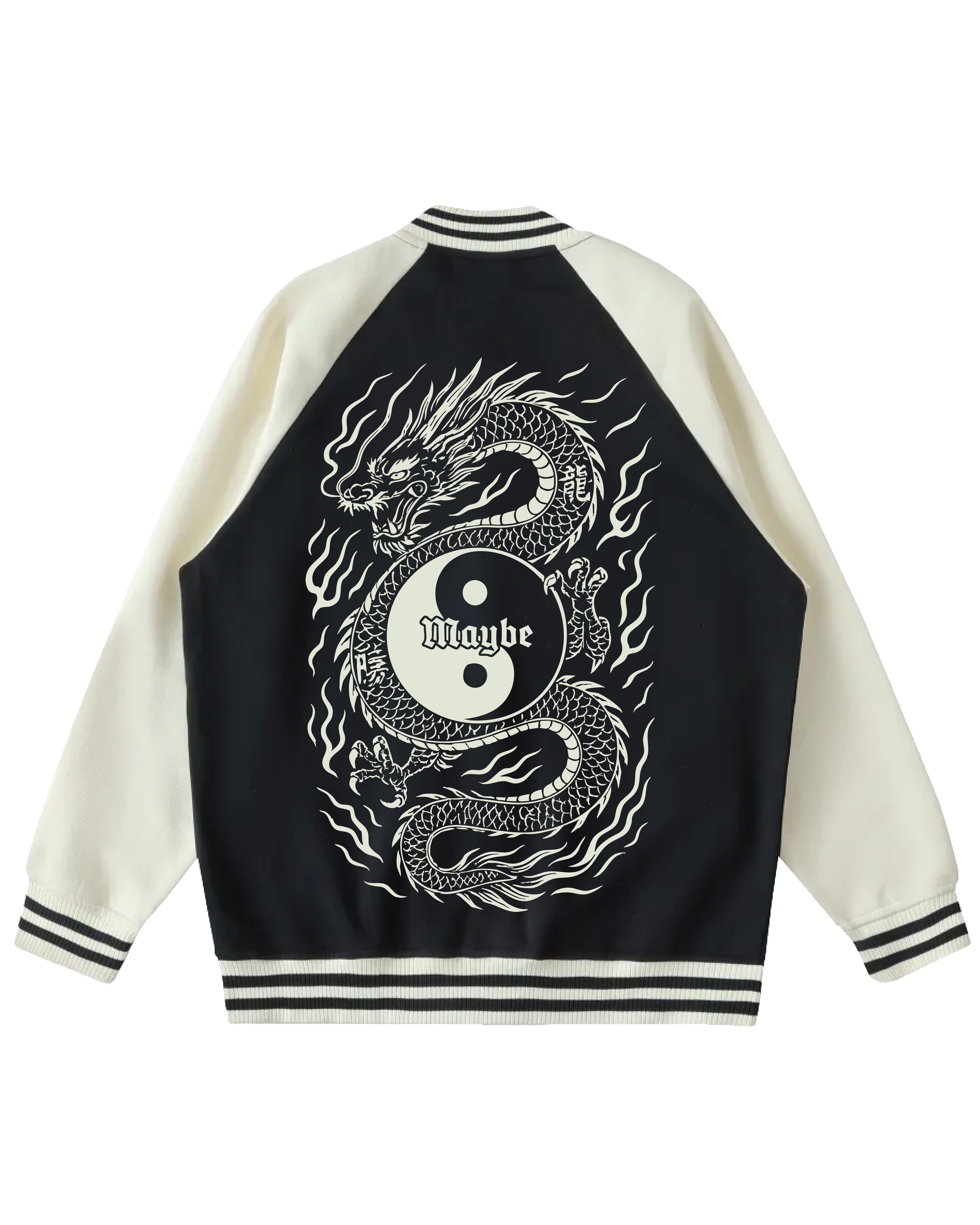 Dragon Two Tone Raglan Sleeve Varsity Jacket – Maybe Today NYC