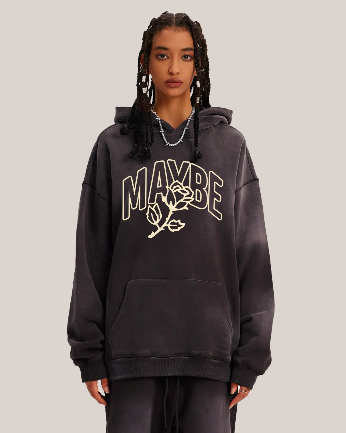Cream Rose Super Heavyweight Sun Faded Hoodie
