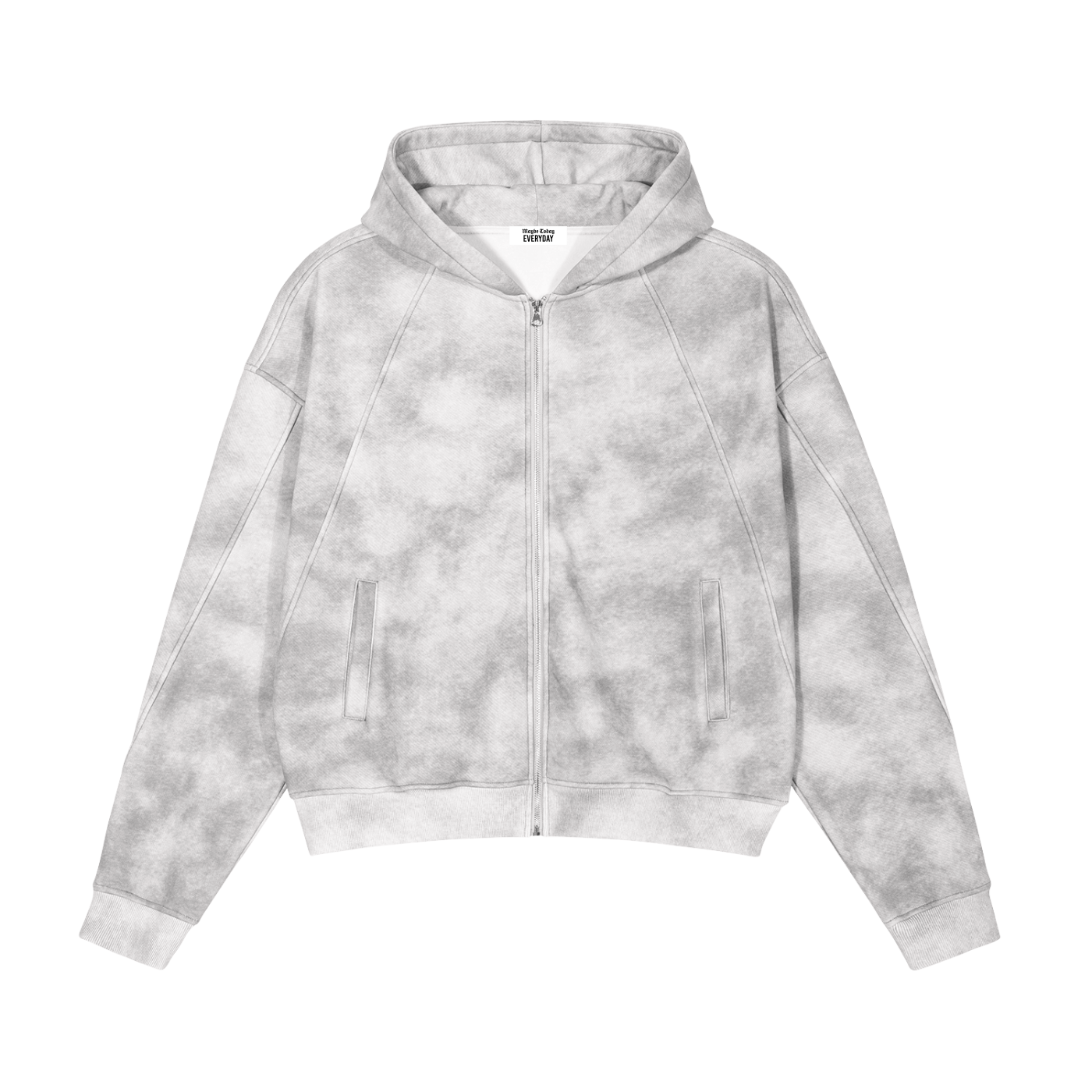 EVERYDAY Dirty Washed Zip-Up Fleece Hoodie
