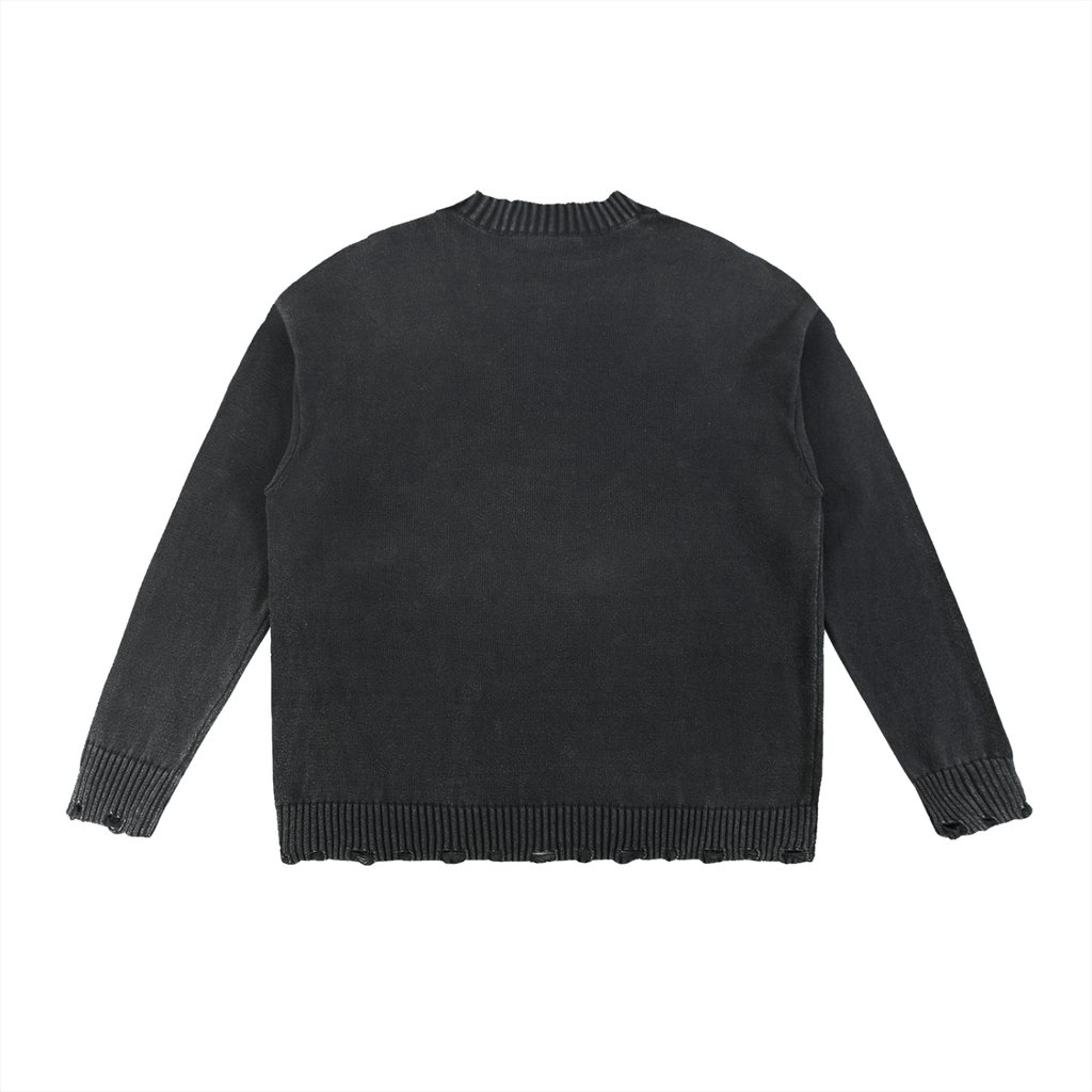 Arc Logo Vintage Washed Hand-Frayed Sweater