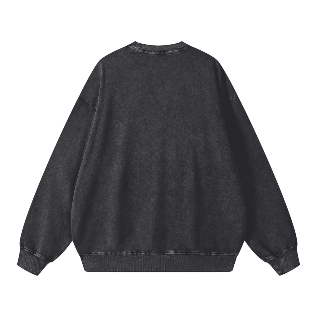 Yin Yang Snow Washed Oversized Sweatshirt