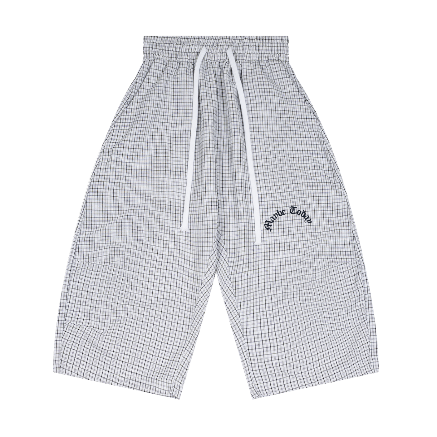 Unisex Plaid Loose Capri Shorts
