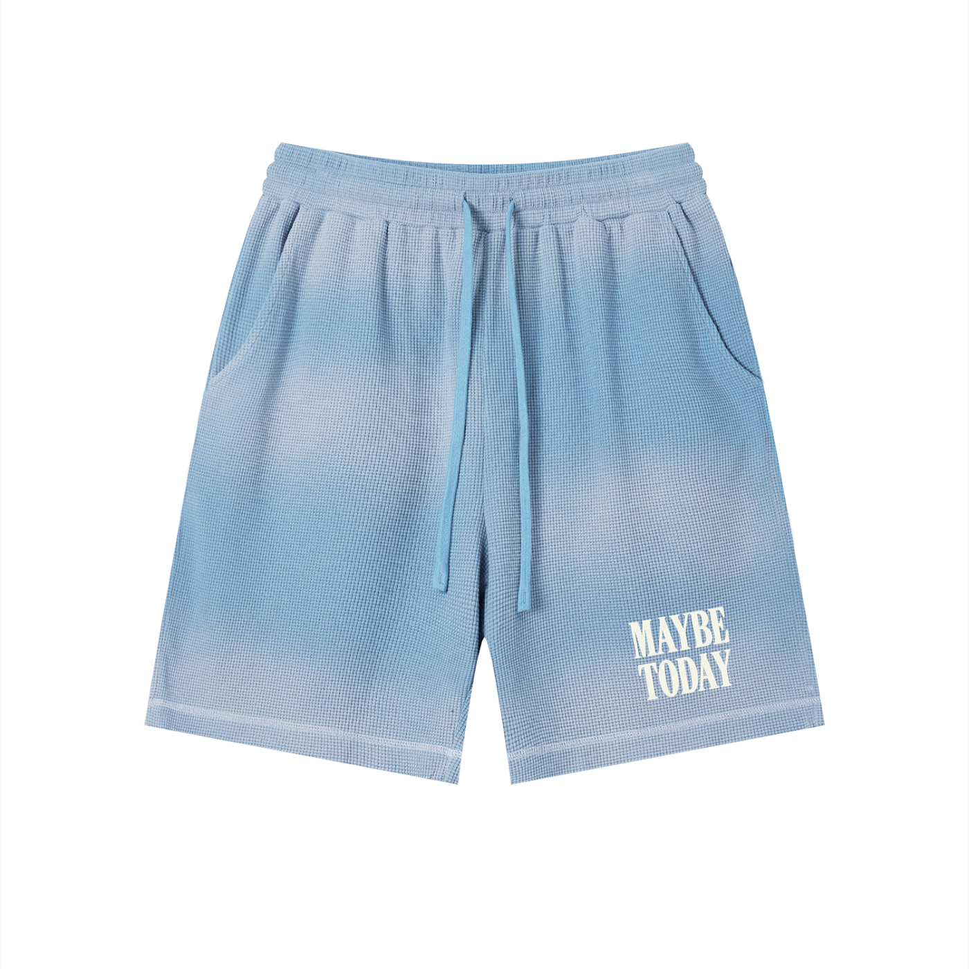 Logo Sunfade Waffle Raw Hem Shorts