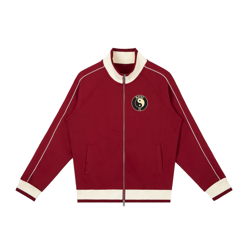 Football Club Color Block Raglan Sleeve Zip Track Jacket