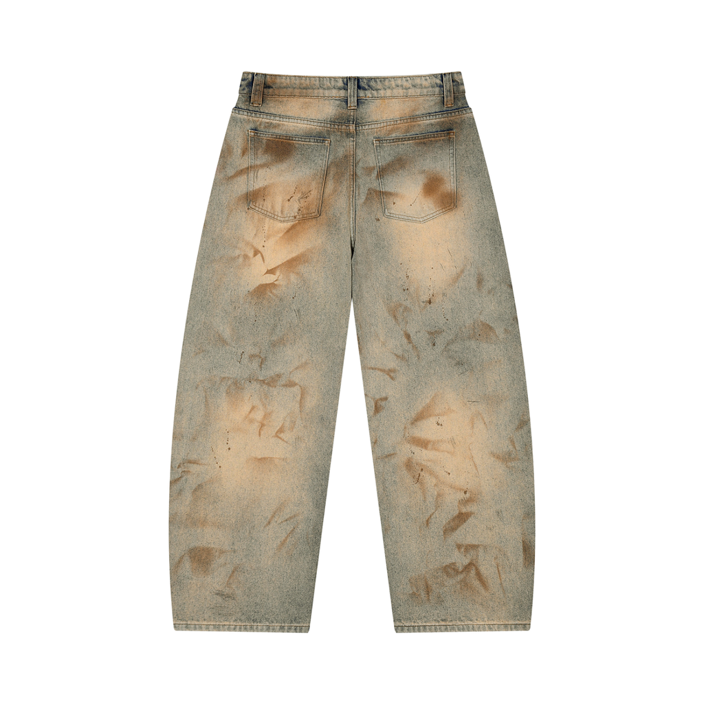 Rose Vintage Dirty Wash Barrel Leg Jeans