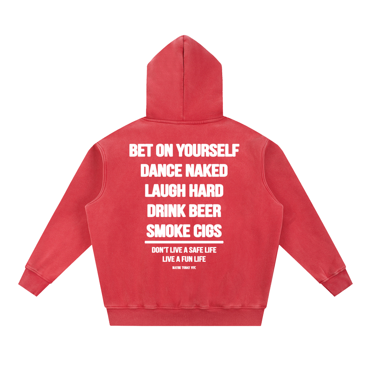 No Regrets Snow Wash Fleece Hoodie