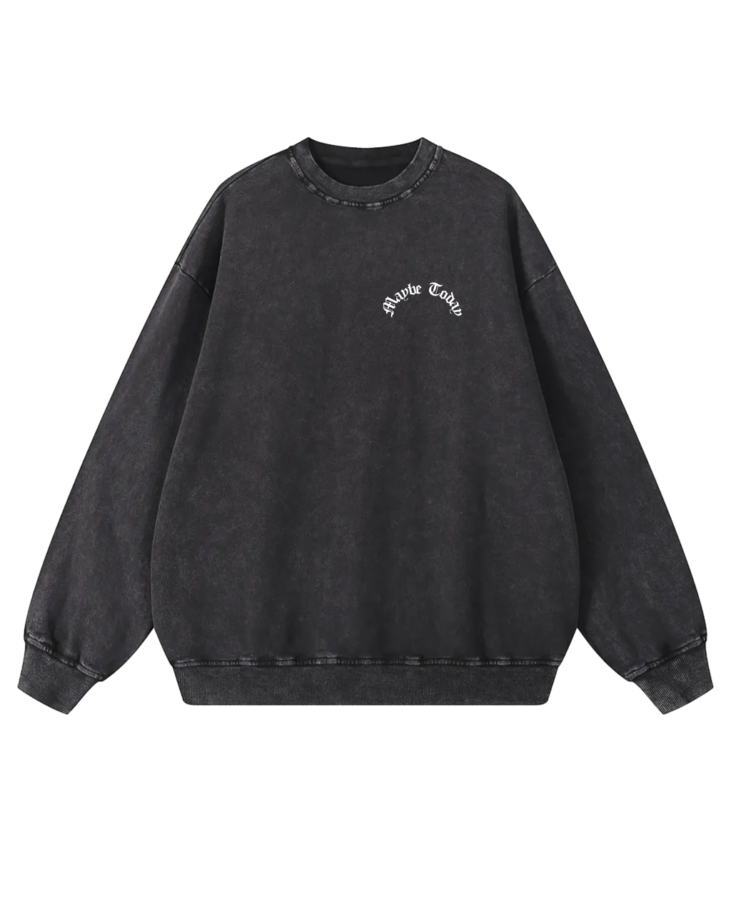 Overexplain Acid Wash Crewneck Sweatshirt