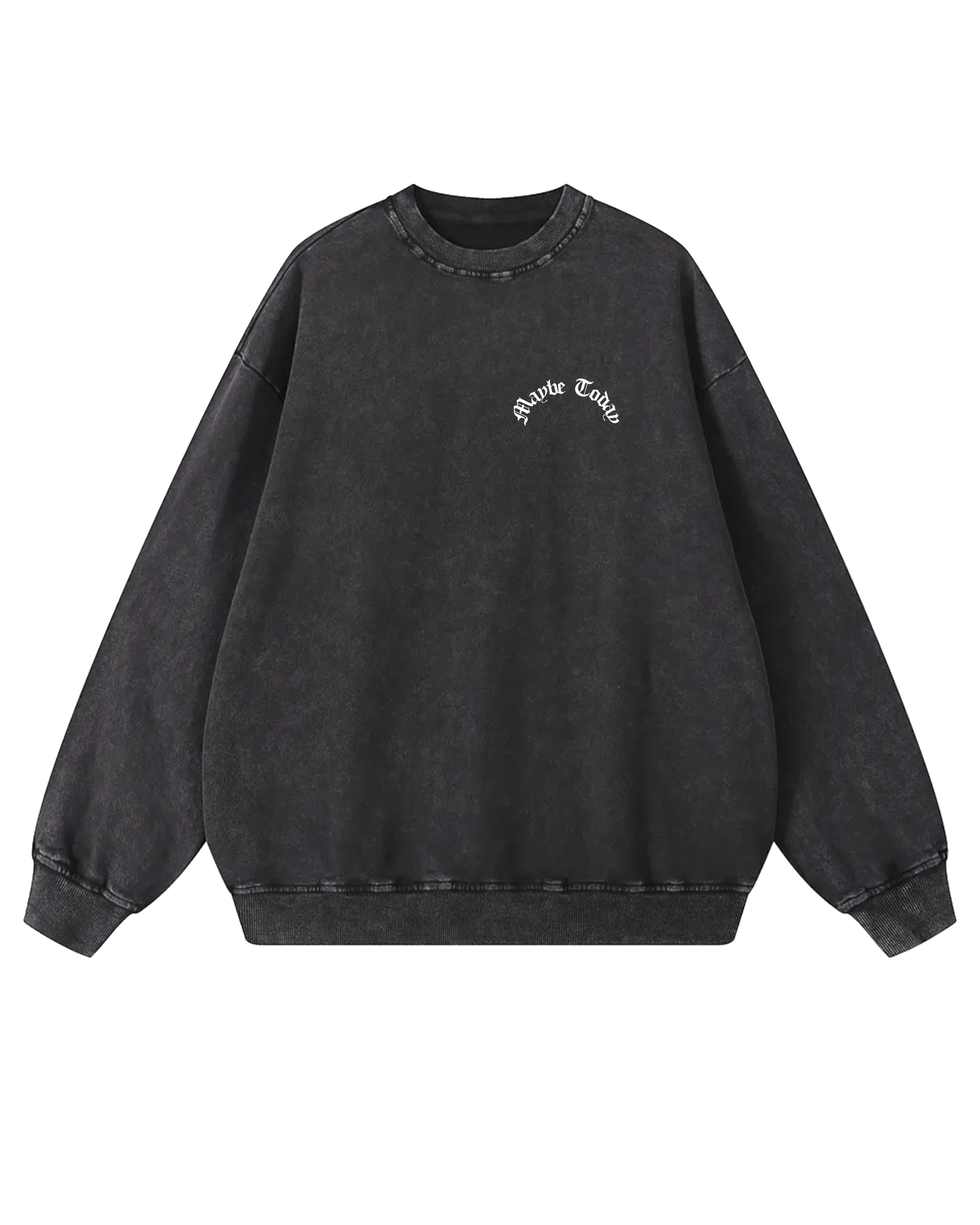 Overexplain Acid Wash Crewneck Sweatshirt