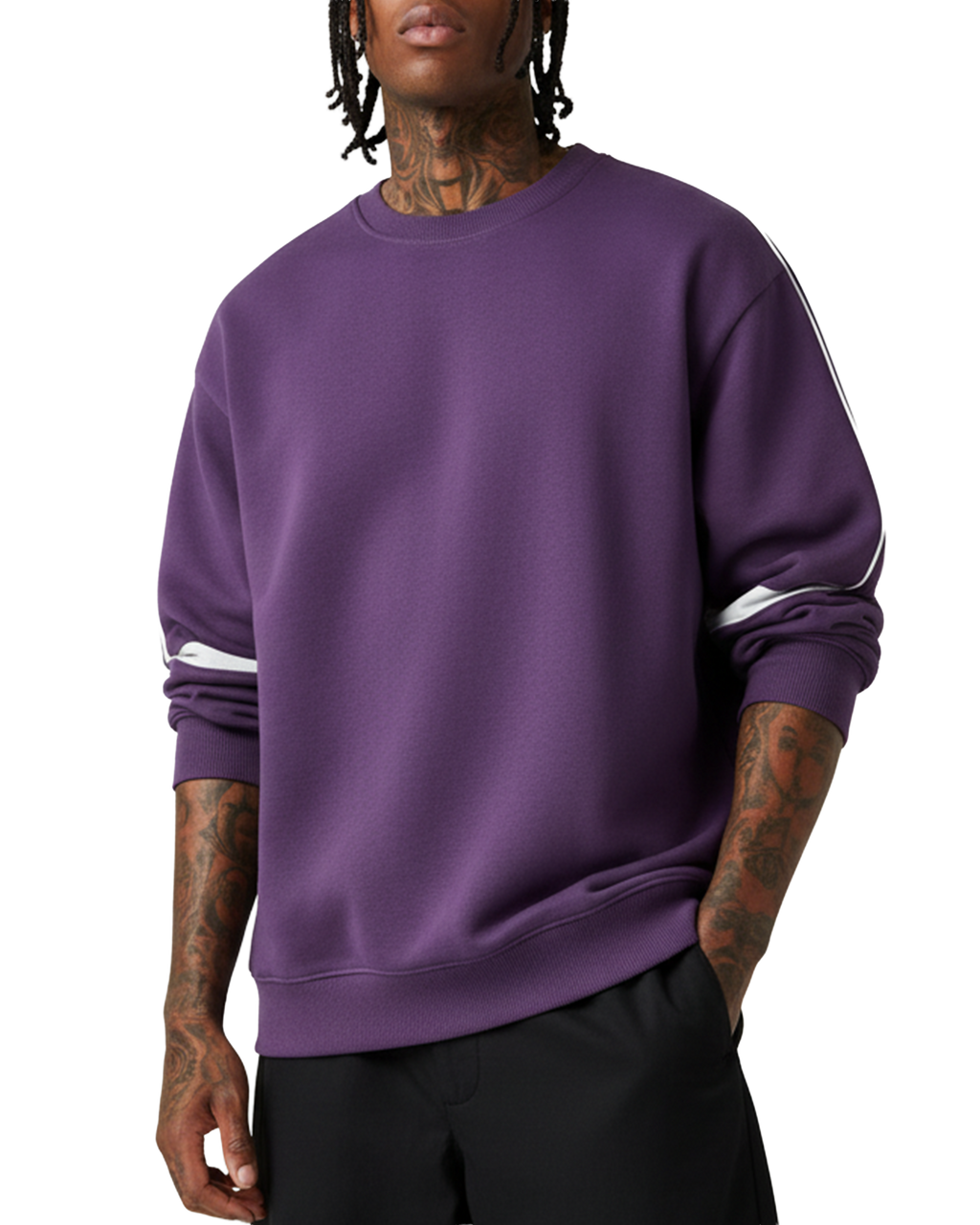 EVERYDAY Oversized Crewneck Taped Sweatshirt