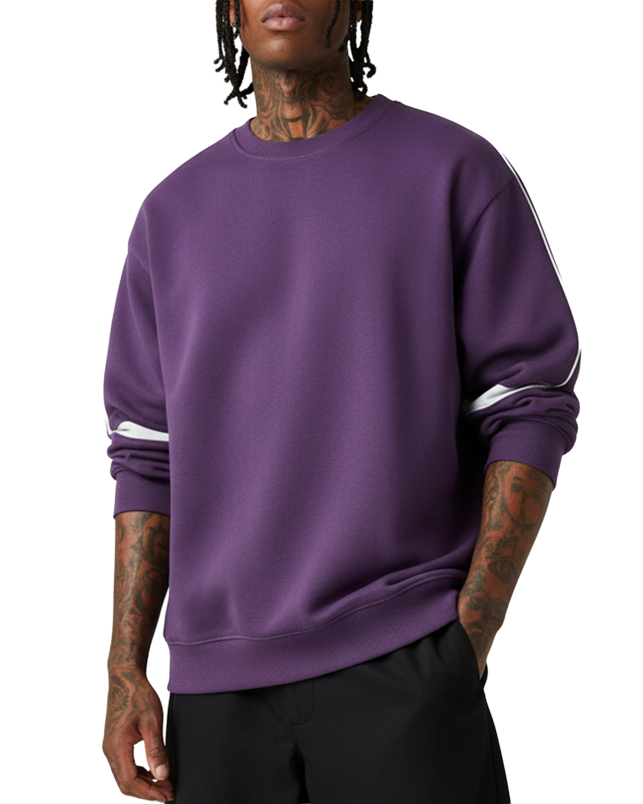 EVERYDAY Oversized Crewneck Taped Sweatshirt