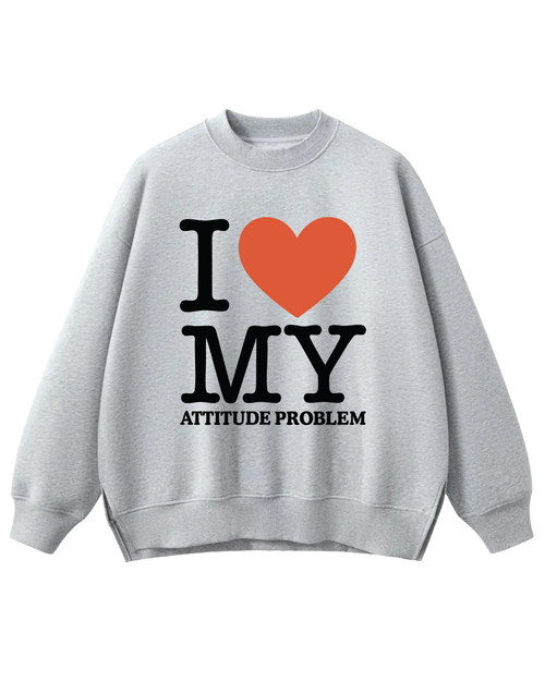 Attitude Problem Side Slit Crewneck Sweatshirt