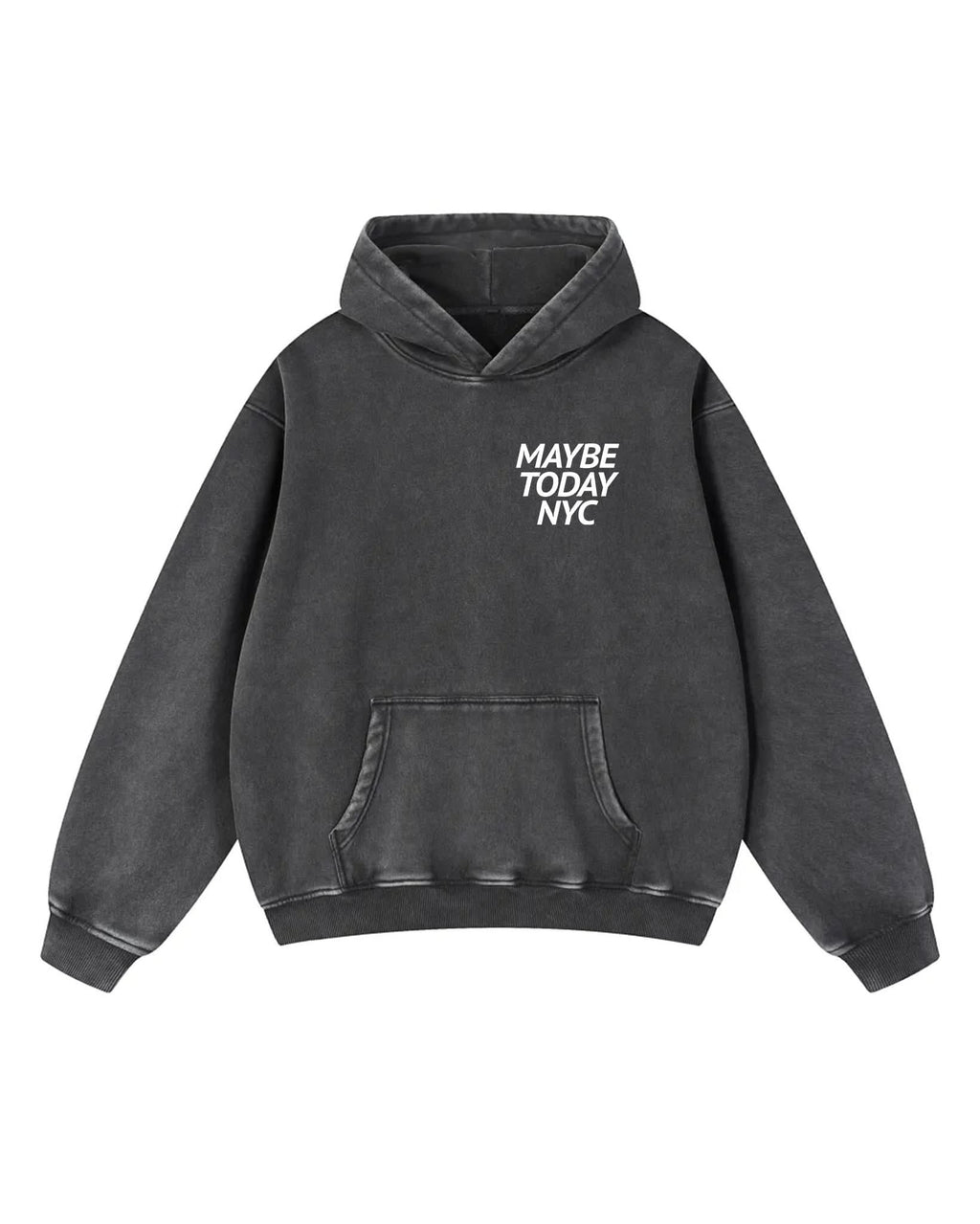 Throwback Logo Snow Washed Hoodie in Black