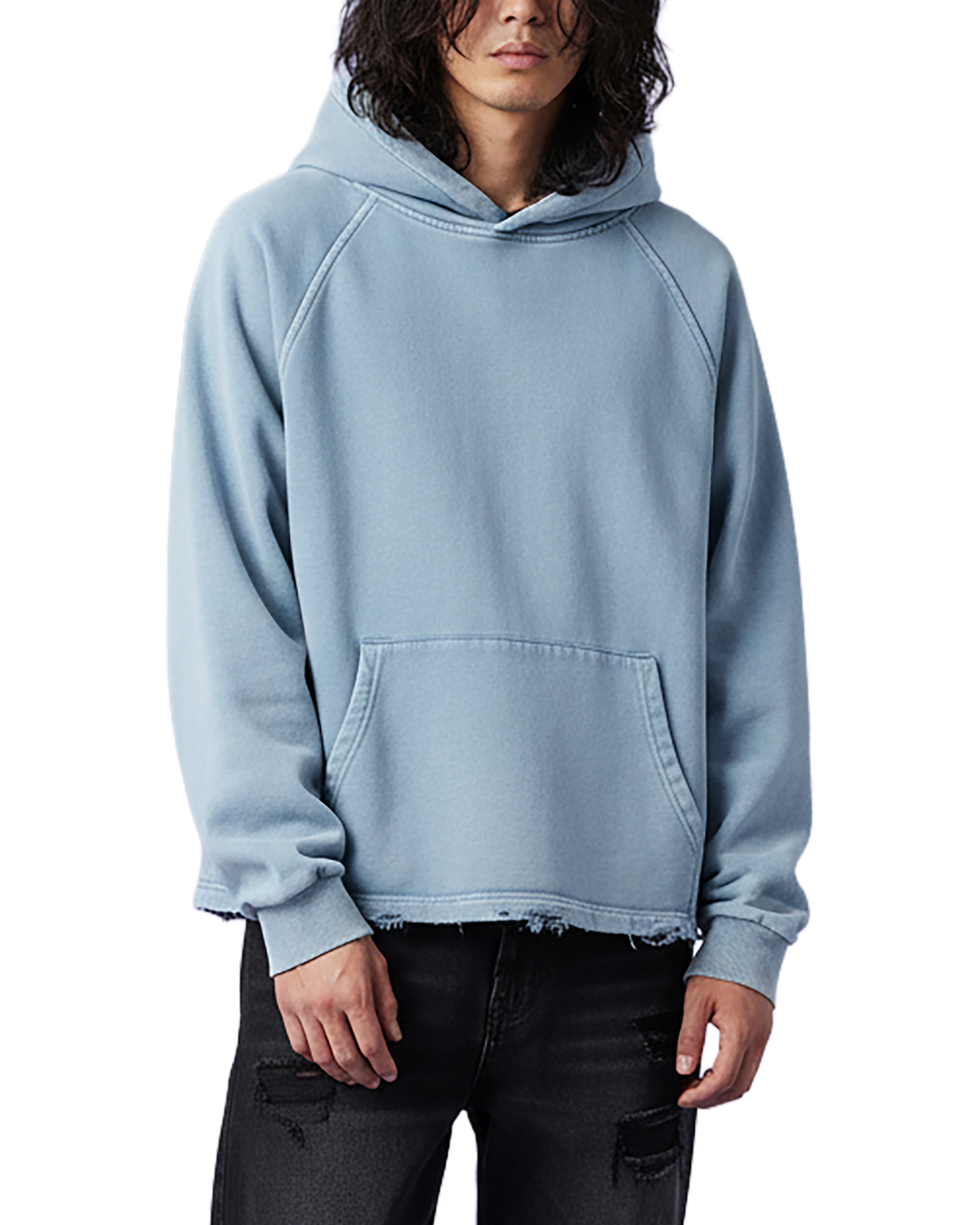 EVERYDAY Vintage Washed Frayed-Hem Hoodie