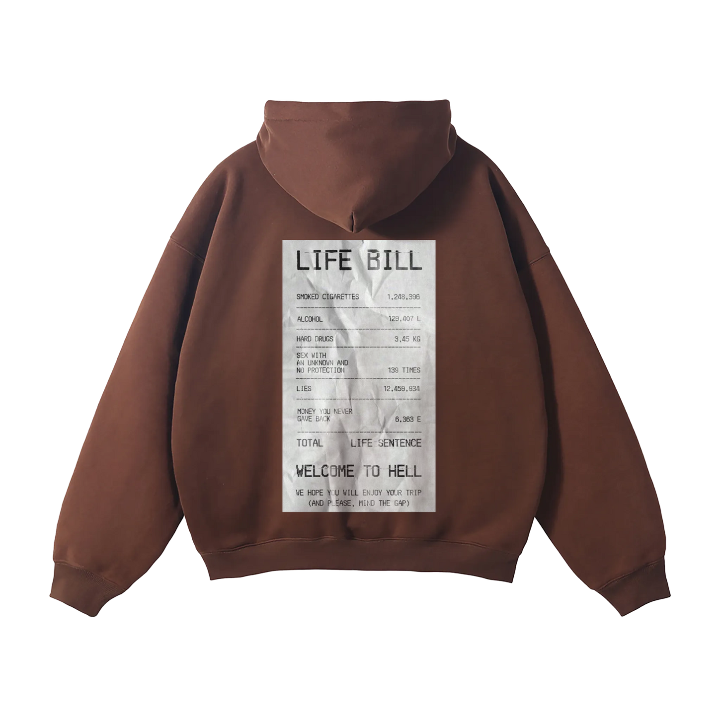 Life Bill Oversized Hoodie in Coffee