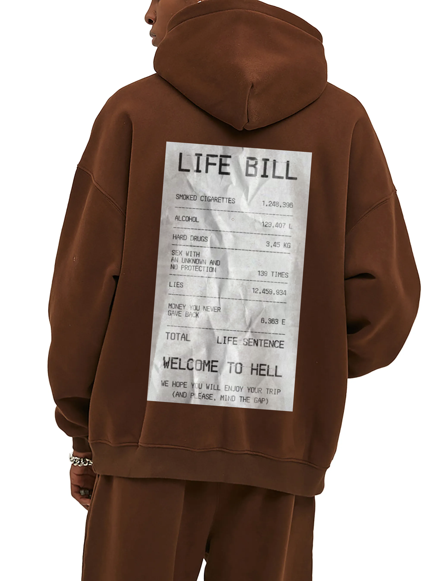 Life Bill Oversized Hoodie in Coffee