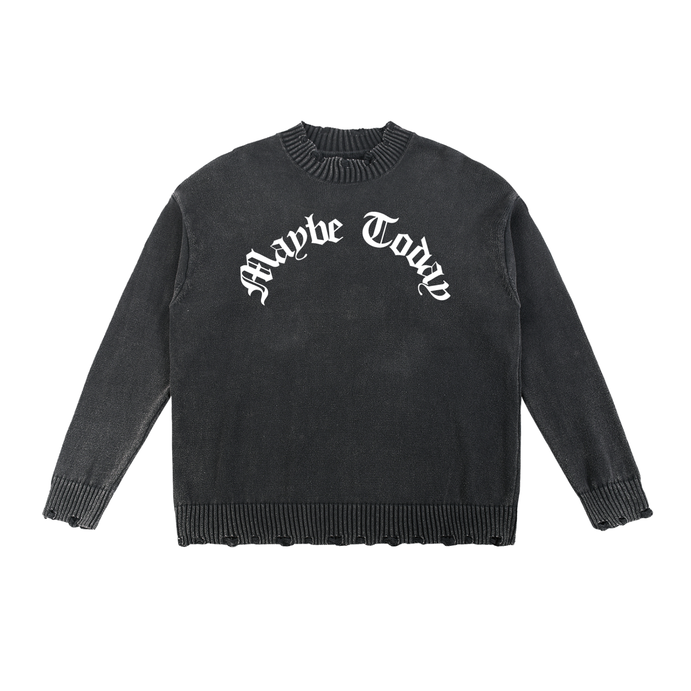 Arc Logo Vintage Washed Hand-Frayed Sweater