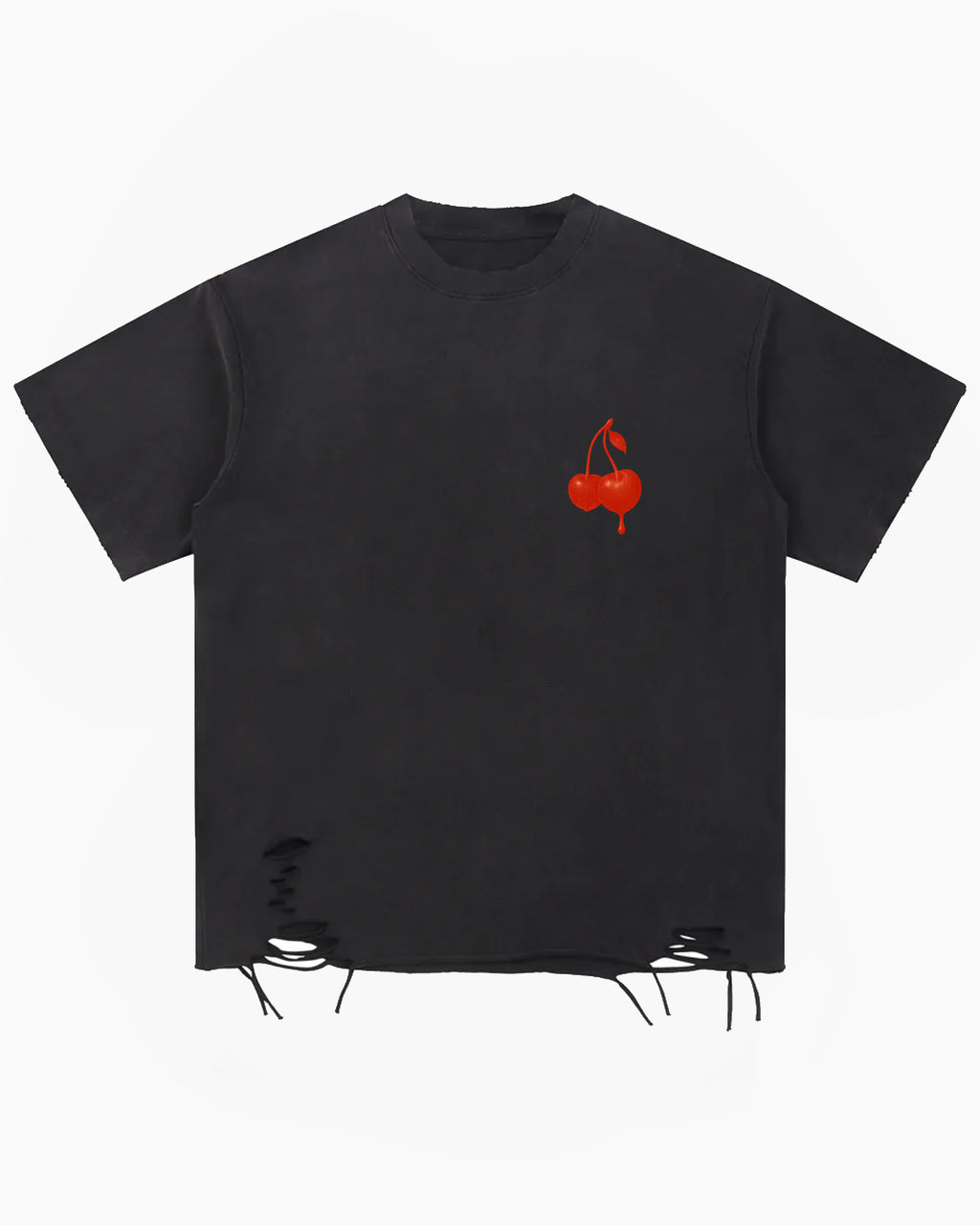 Cherry Washed Raw-Hem Tee