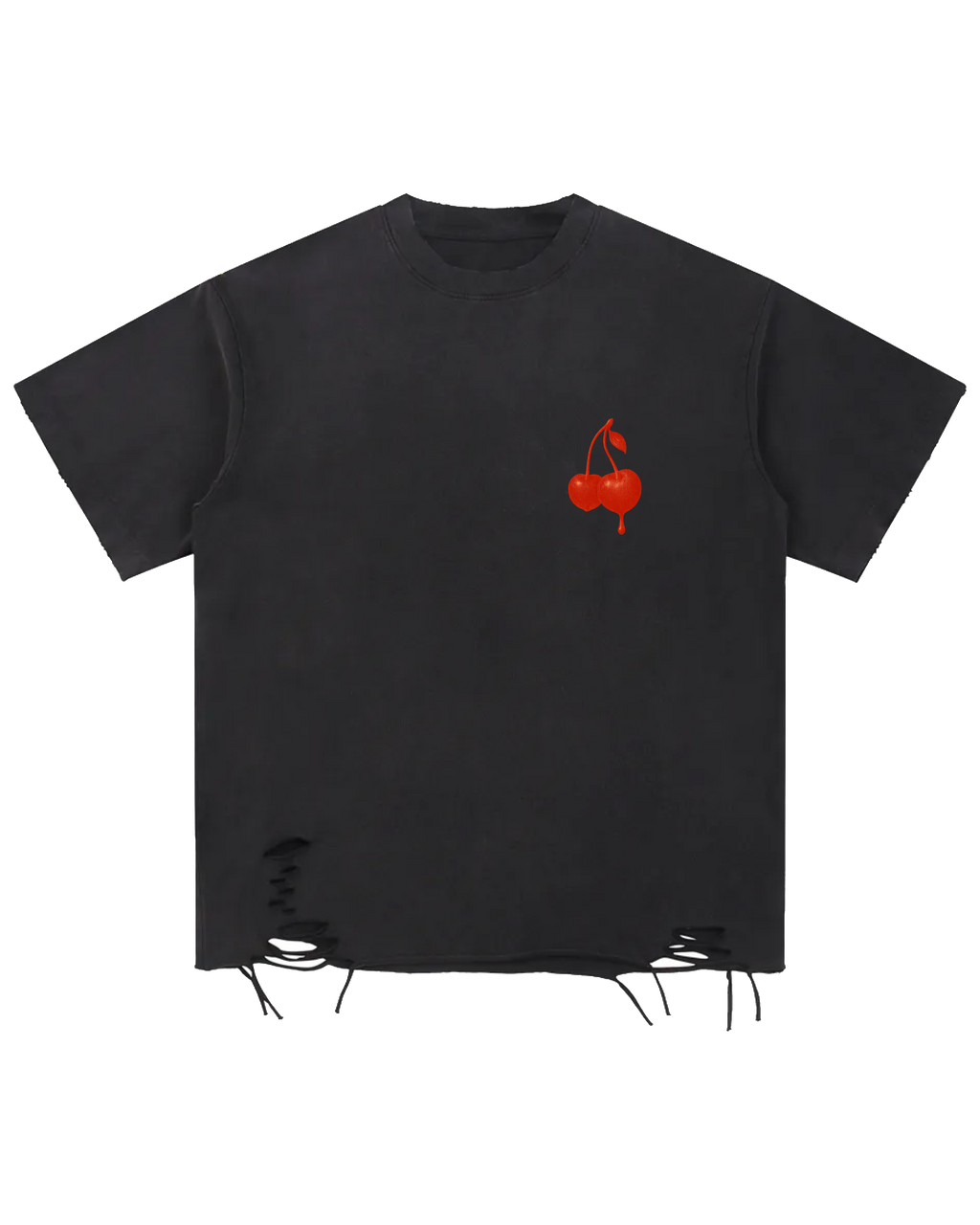 Cherry Washed Raw-Hem Tee