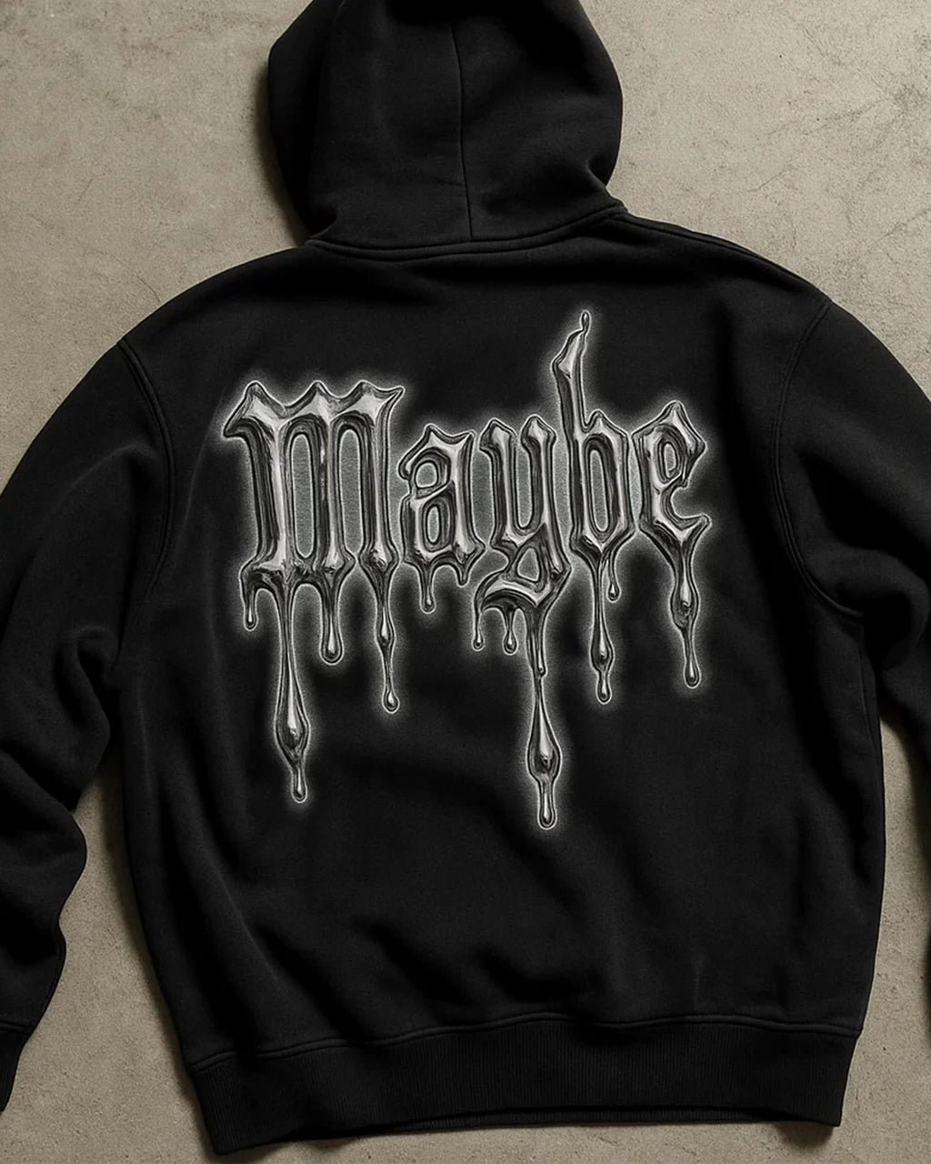 Drippy Drop-Shoulder Zip Up Hoodie