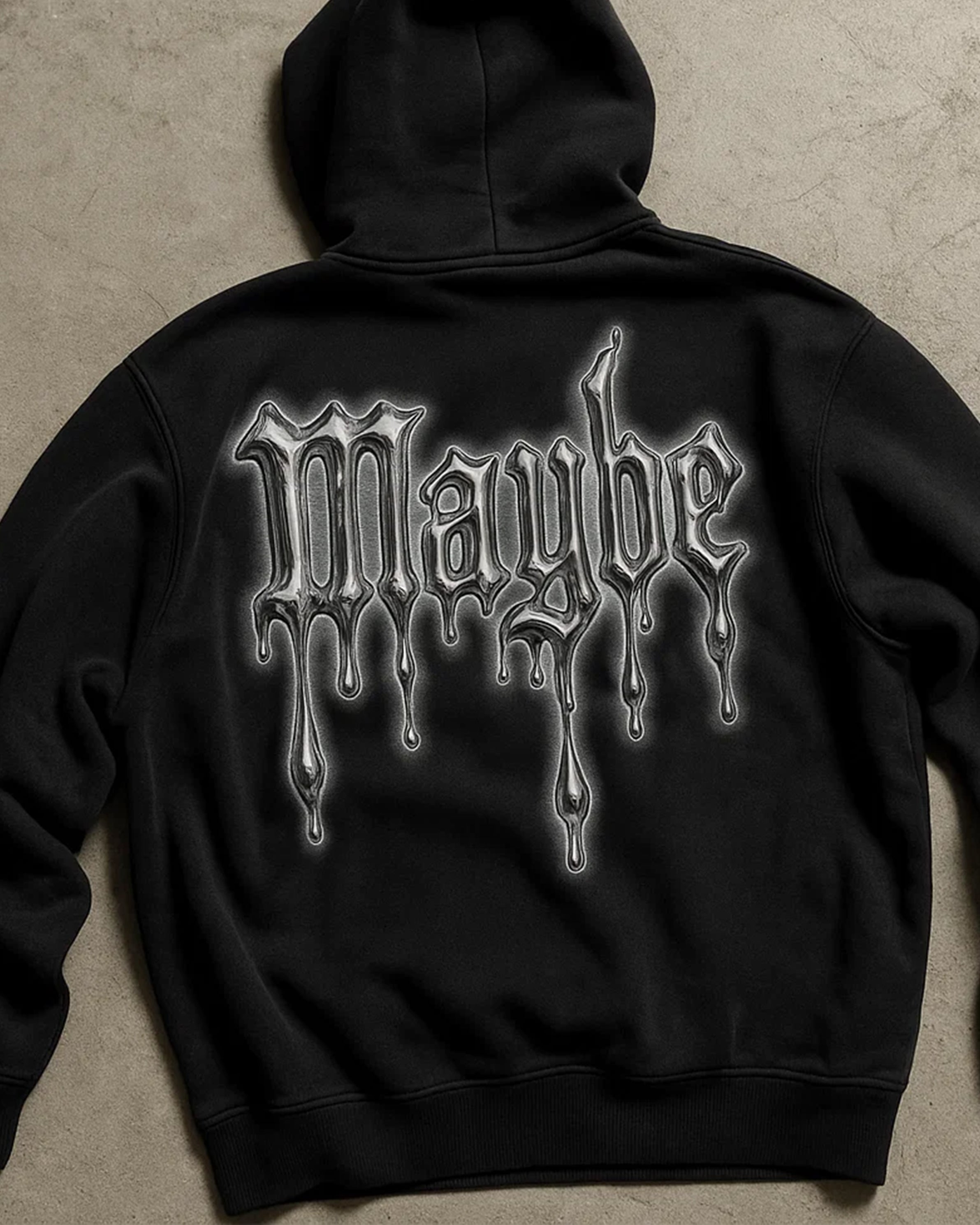 Drippy Drop-Shoulder Zip Up Hoodie