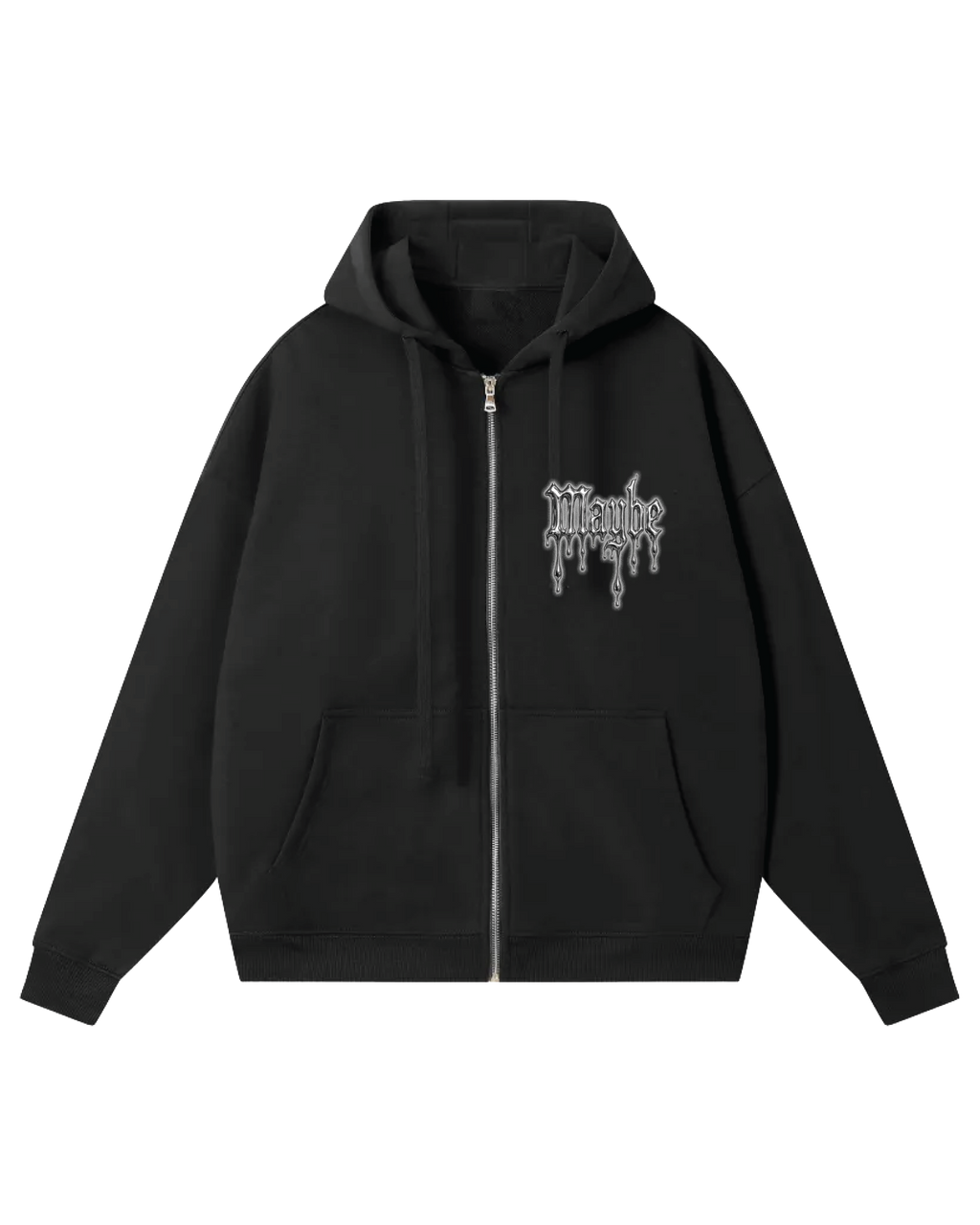 Drop-Shoulder Zip Up Hoodie
