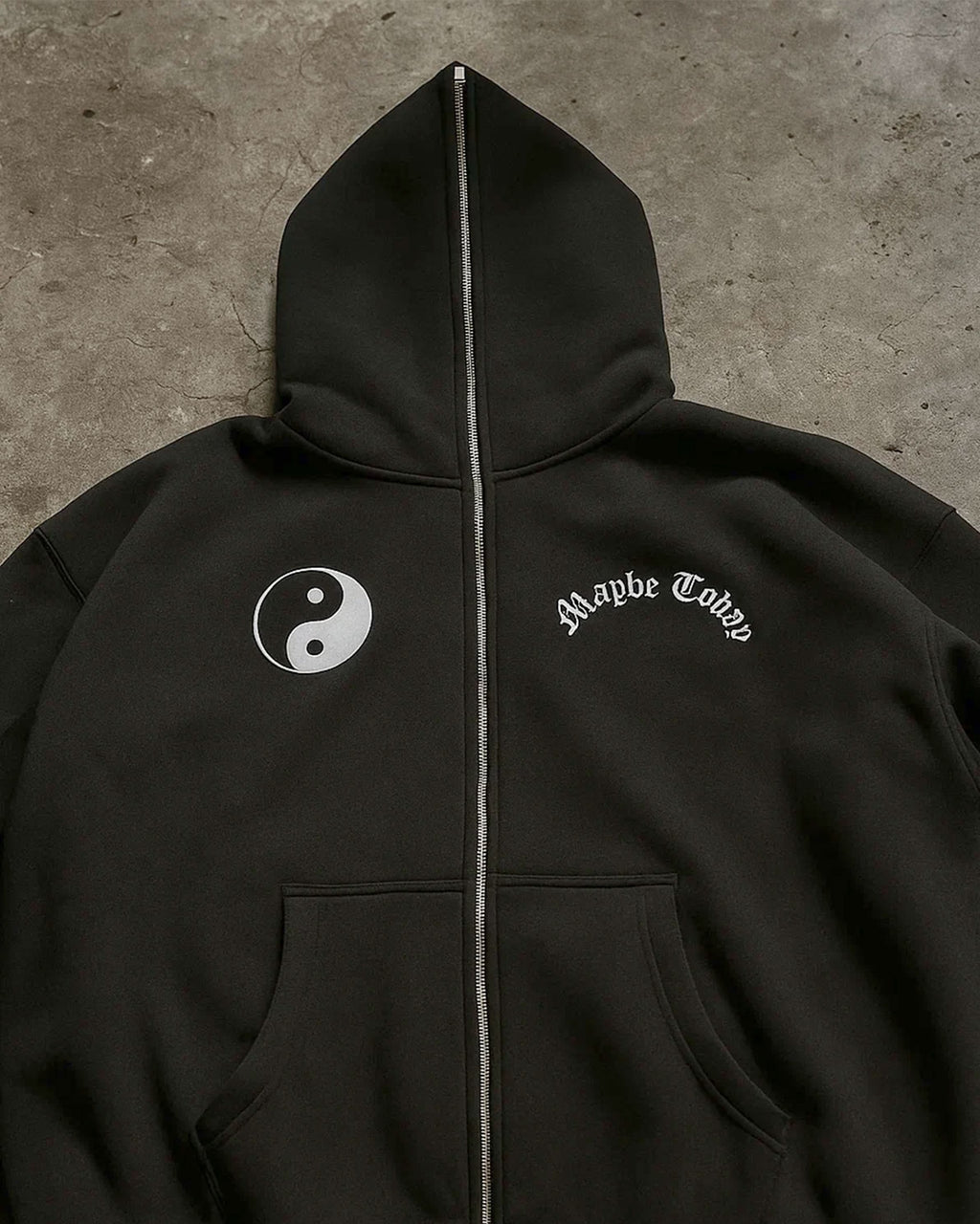 Yin Yang Full-Zip Boxy Hoodie