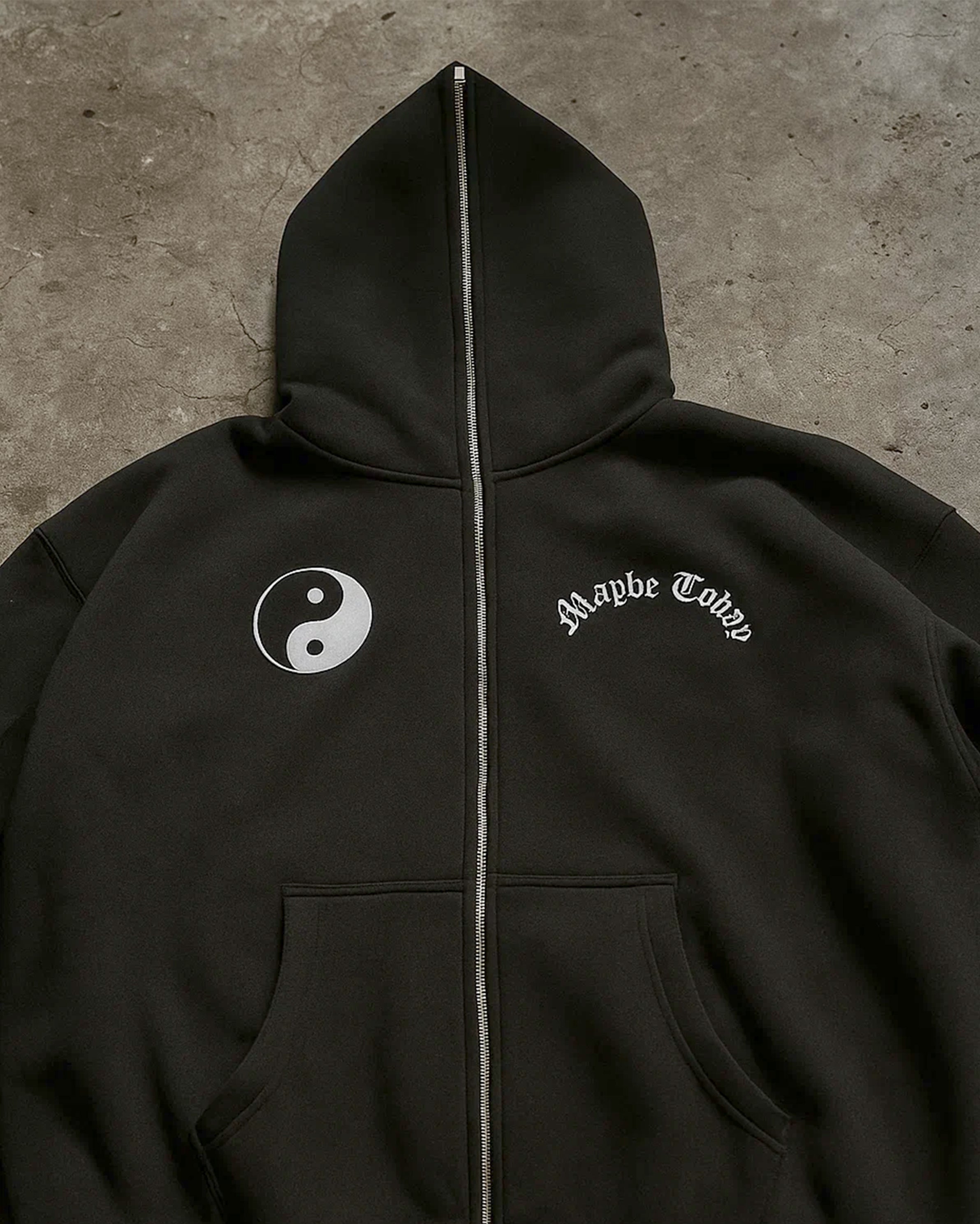 Yin Yang Full-Zip Boxy Hoodie