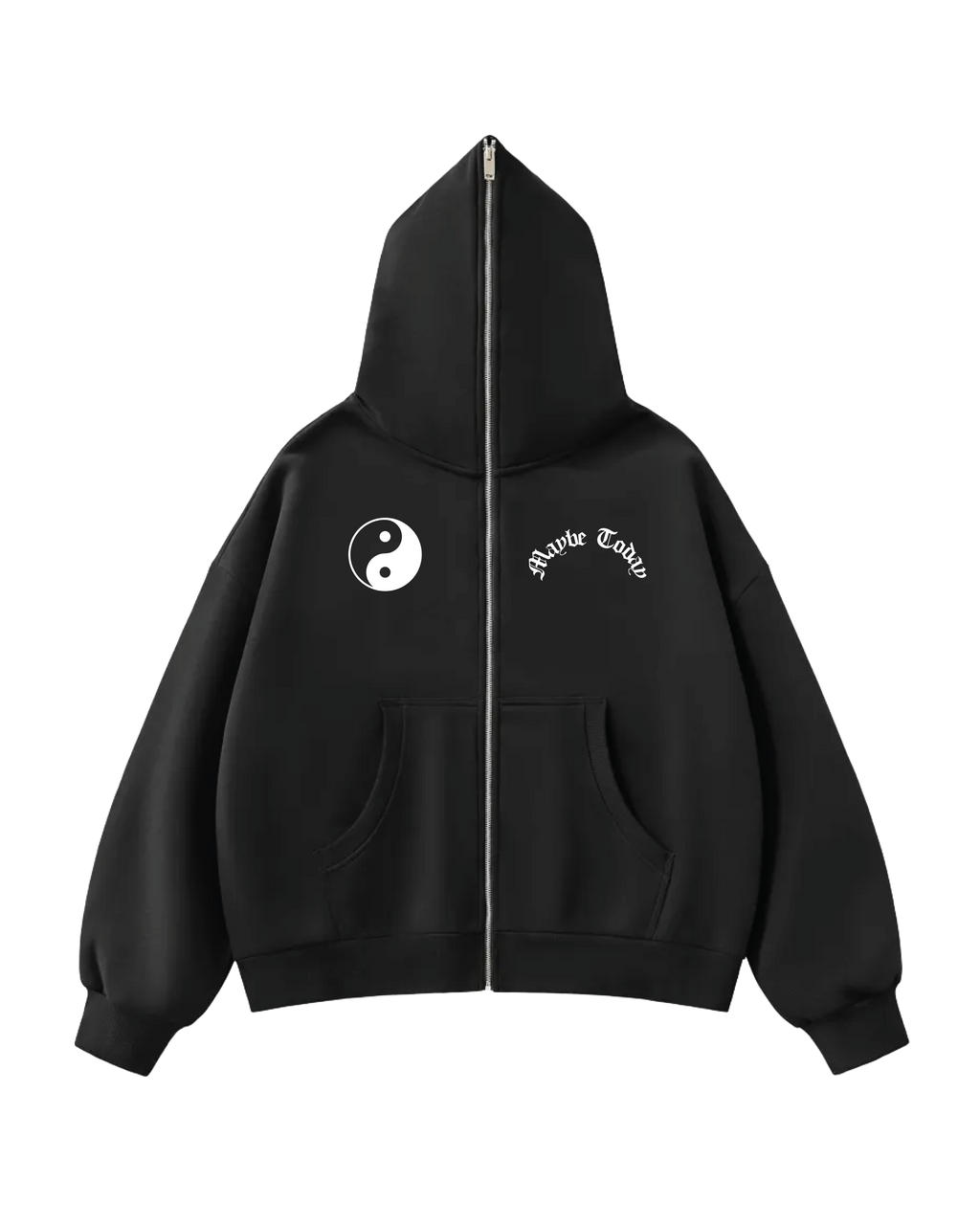 Yin Yang Full-Zip Boxy Hoodie