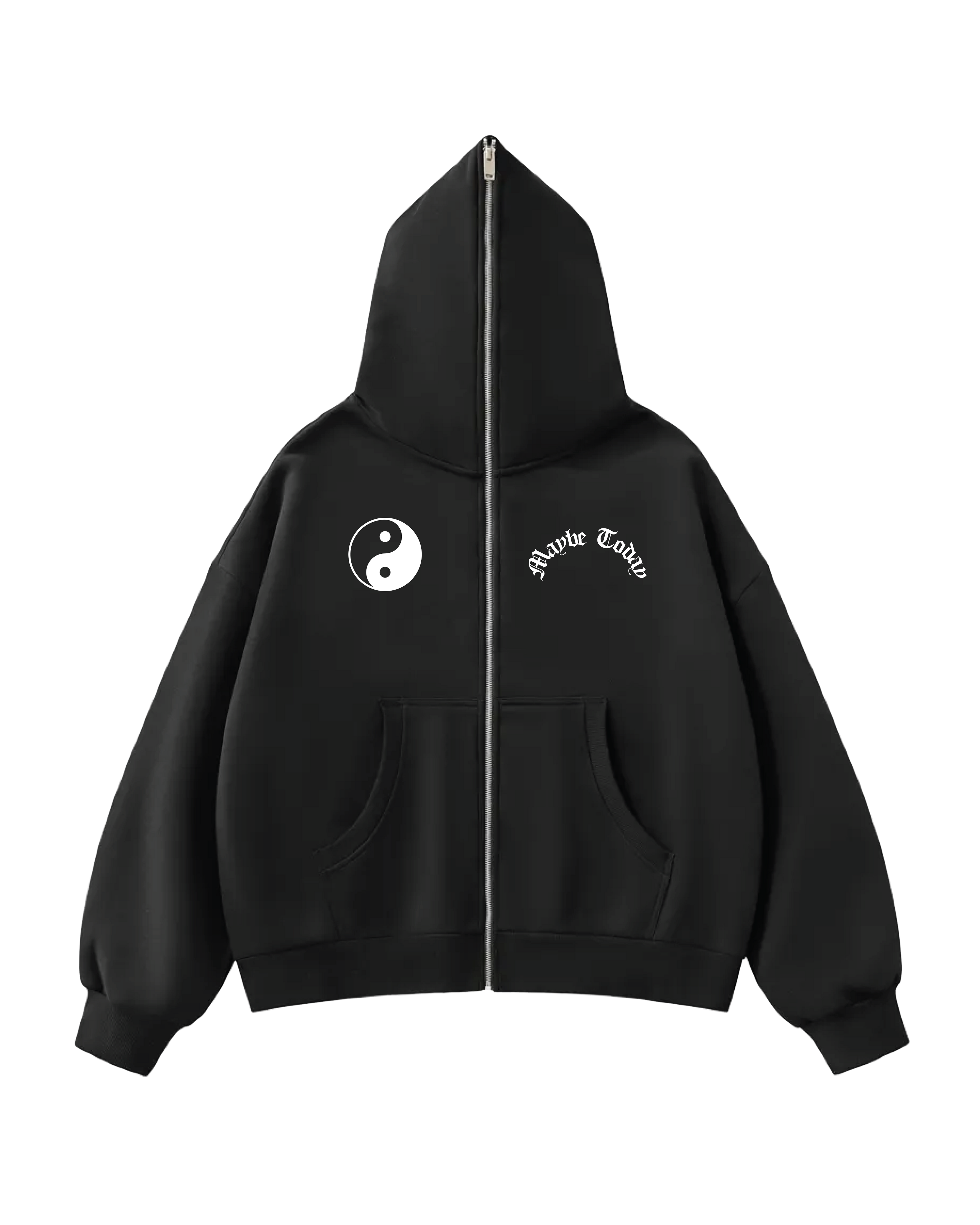 Yin Yang Full-Zip Boxy Hoodie