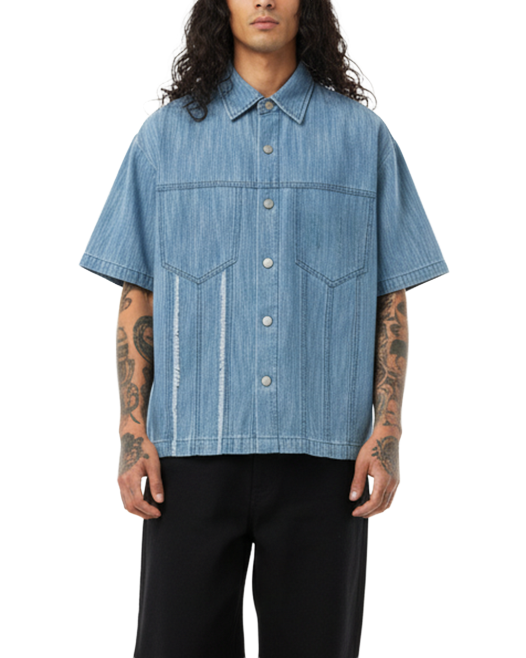 EVERYDAY Distressed Wash Short-Sleeve Shirt