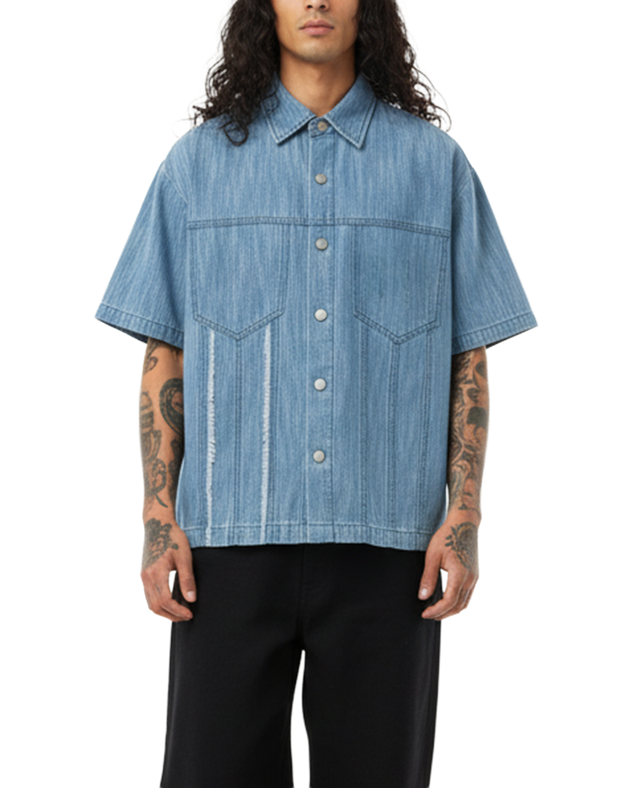 EVERYDAY Distressed Wash Short-Sleeve Shirt