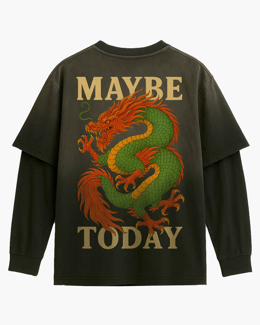 Dragon Sunfade Hand-Frayed Faux Two-Piece Tee