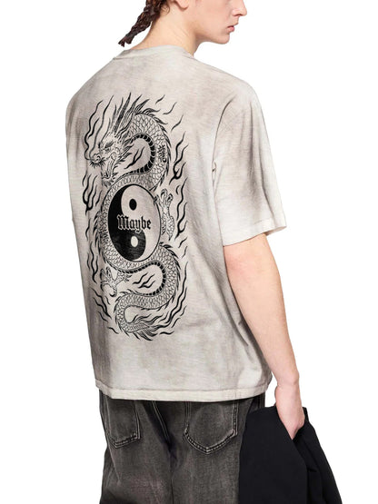 Dragon Sun Fade Hand-Painted Tee