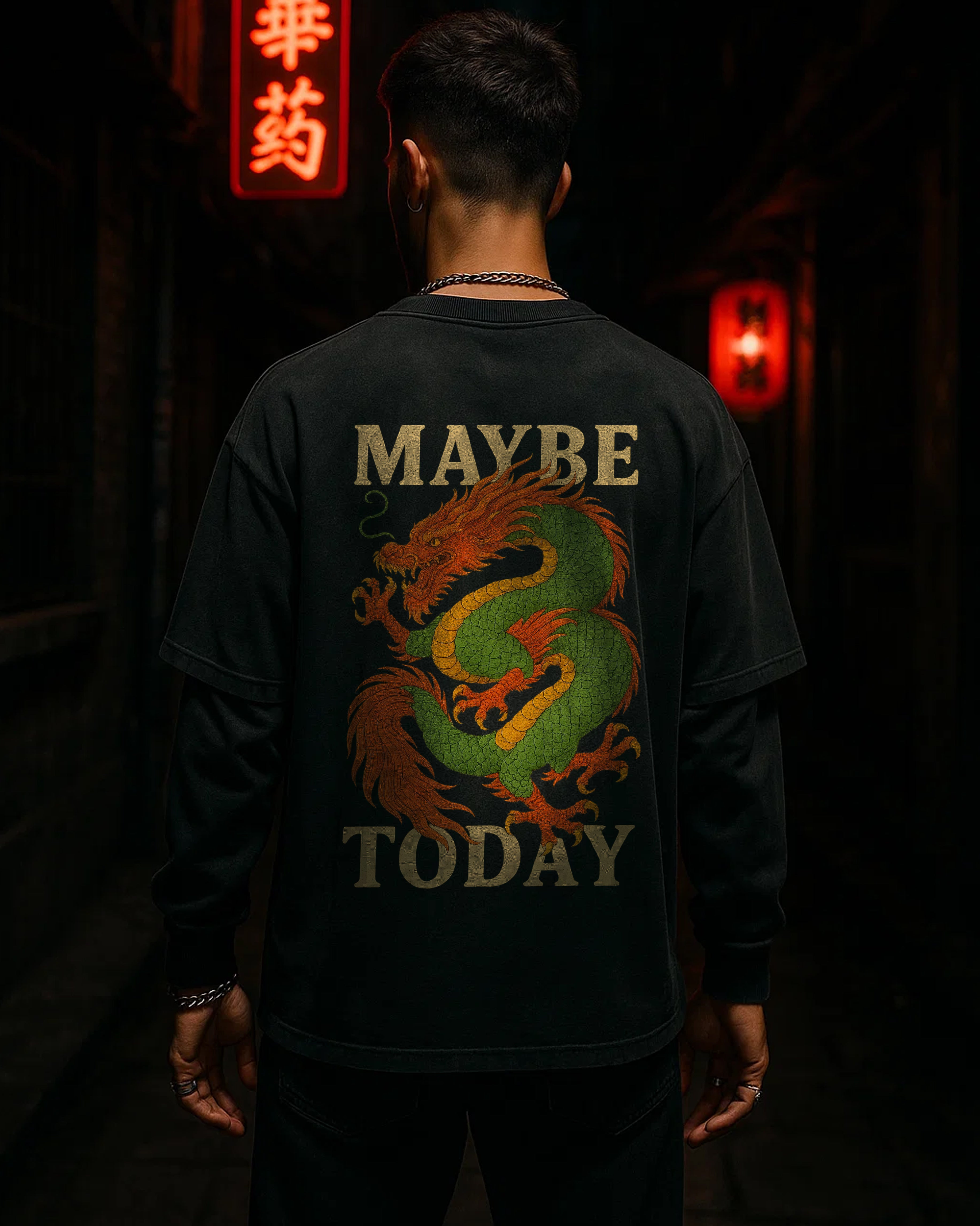 Dragon Sunfade Hand-Frayed Faux Two-Piece Tee
