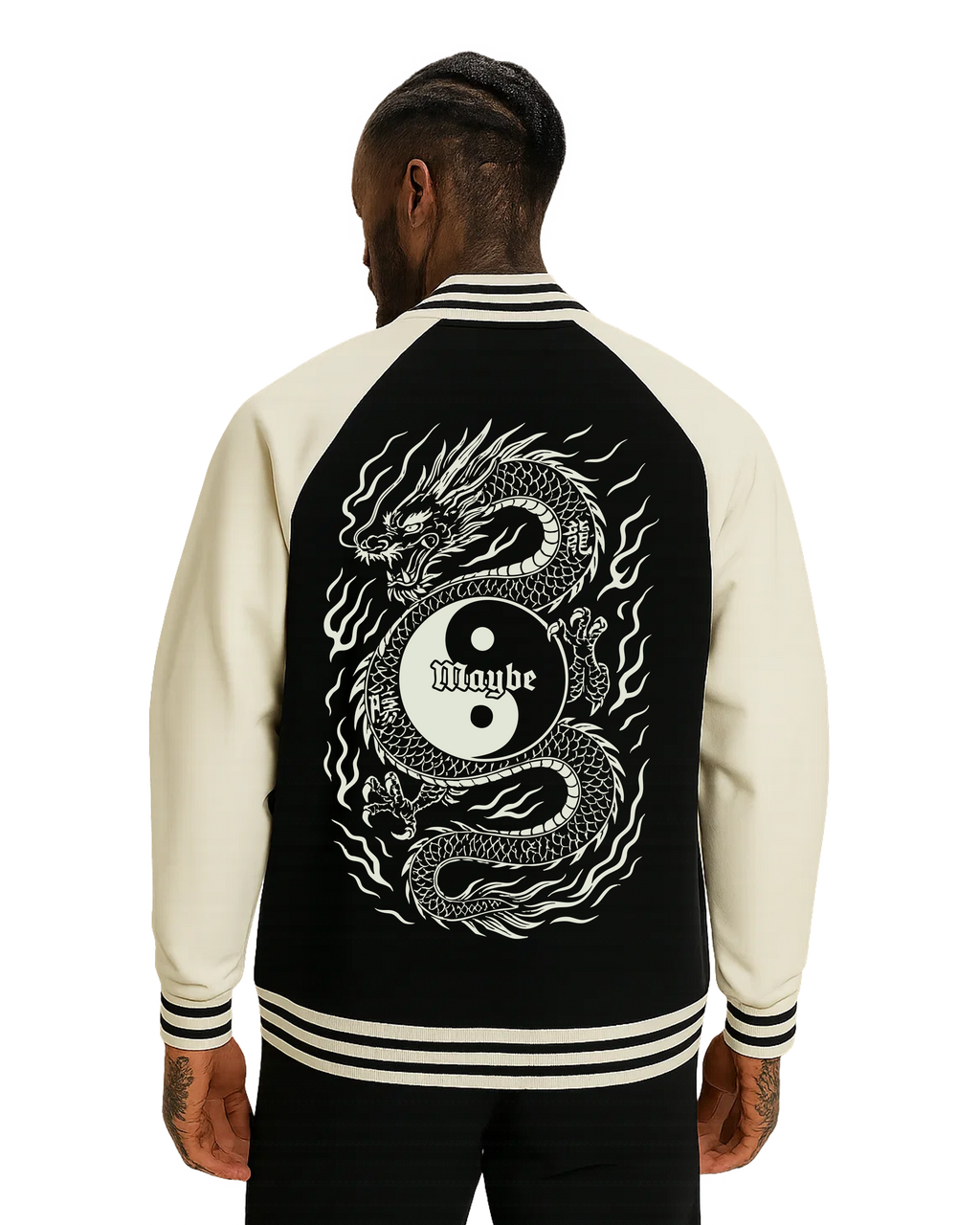 Dragon Two Tone Raglan Sleeve Varsity Jacket