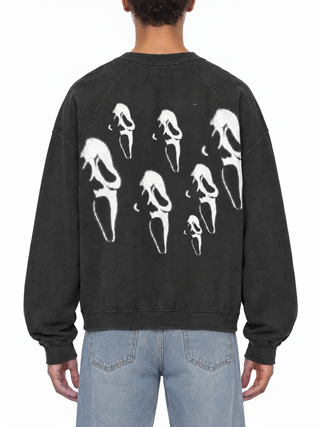 Scream Crewneck Sweatshirt on model, back