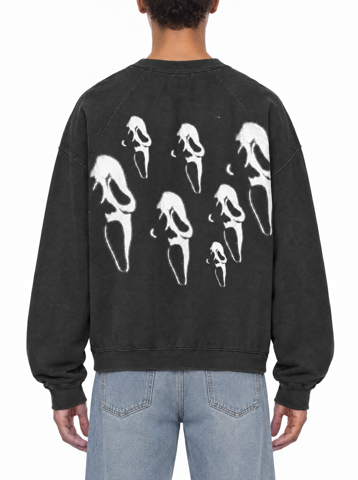 Scream Crewneck Sweatshirt on model, back