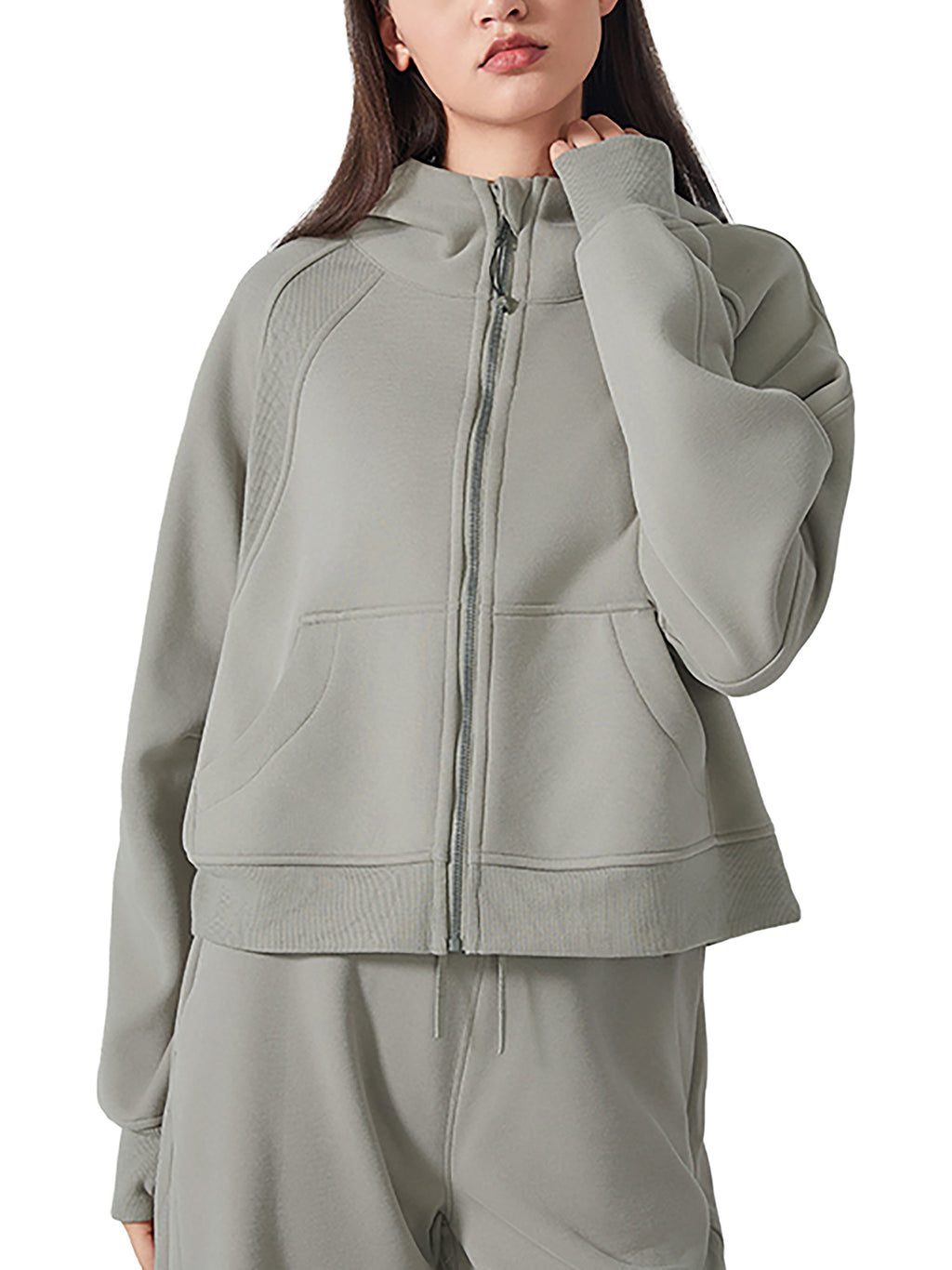 EVERYDAY Cropped Zip-Through Hoodie