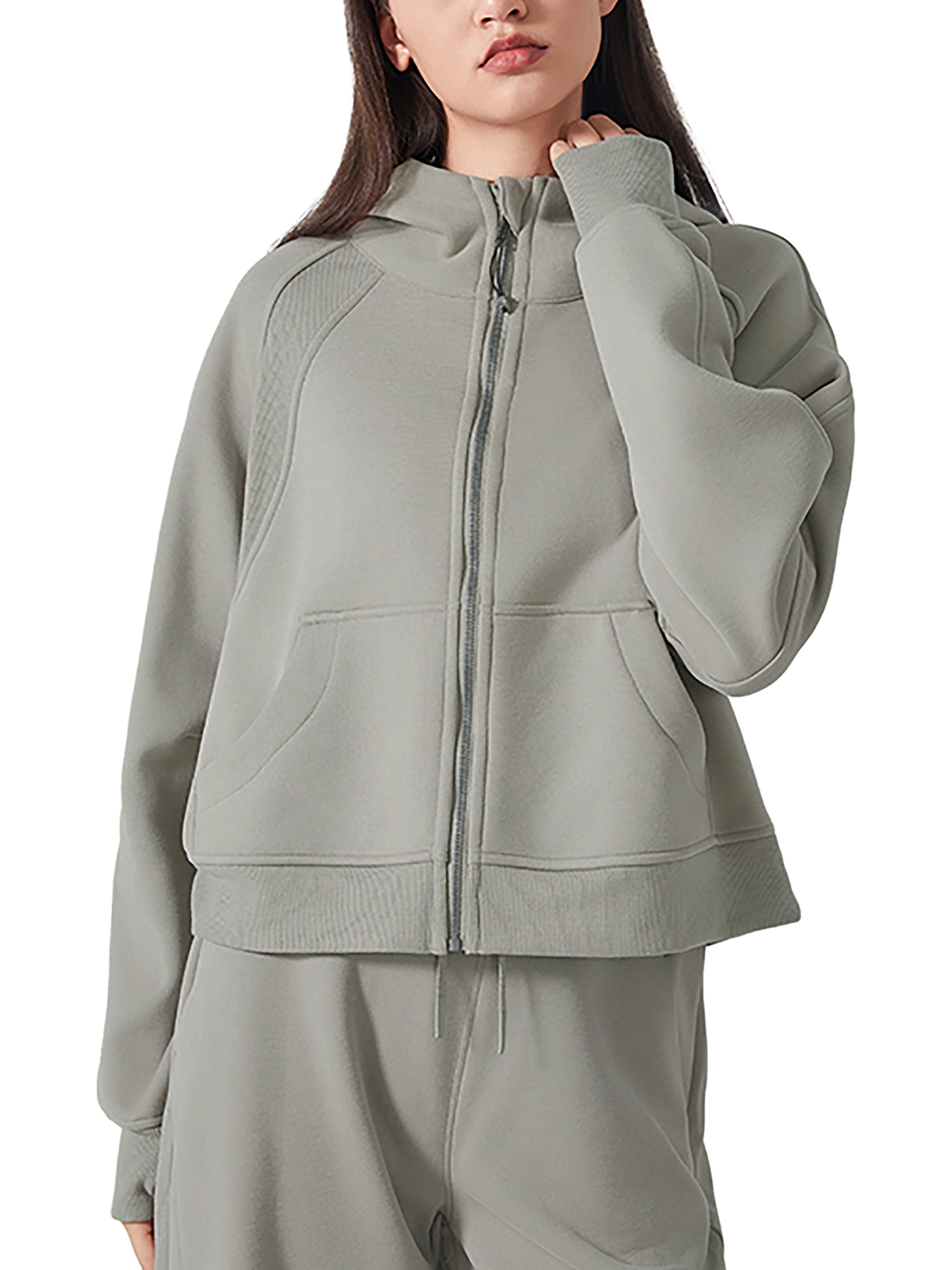 EVERYDAY Cropped Zip-Through Hoodie