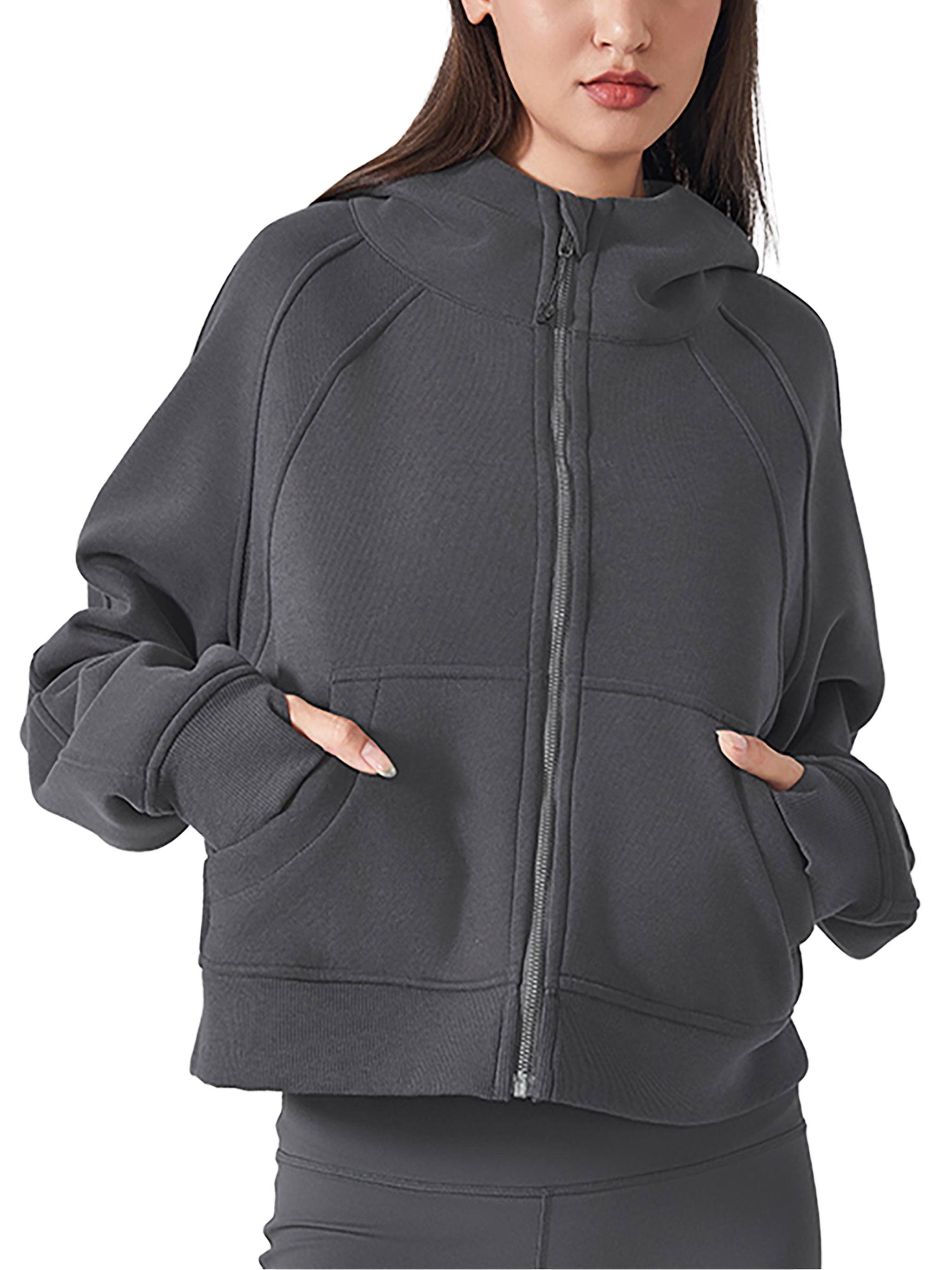 EVERYDAY Cropped Zip-Through Hoodie