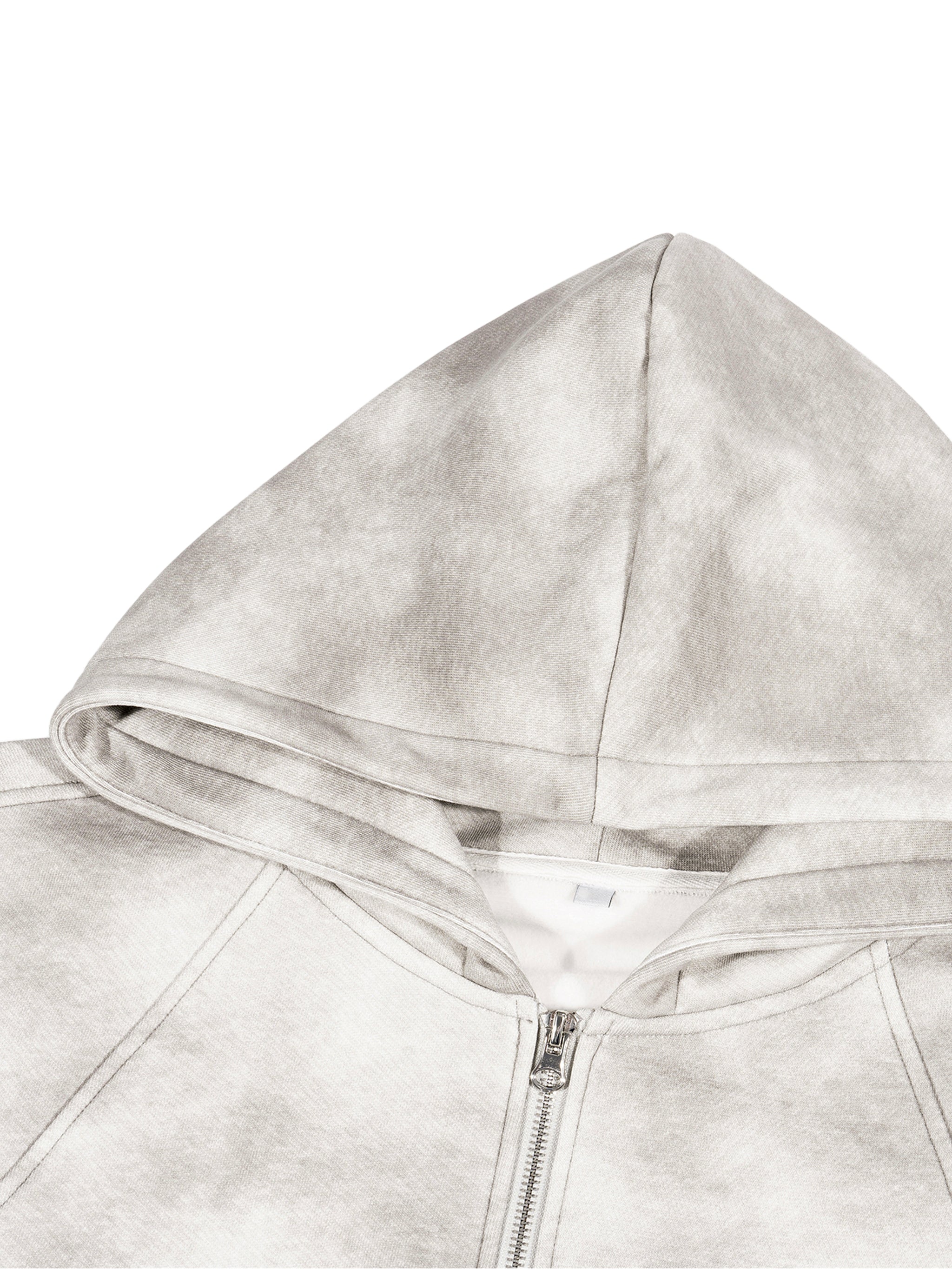 EVERYDAY Dirty Washed Zip-Up Fleece Hoodie