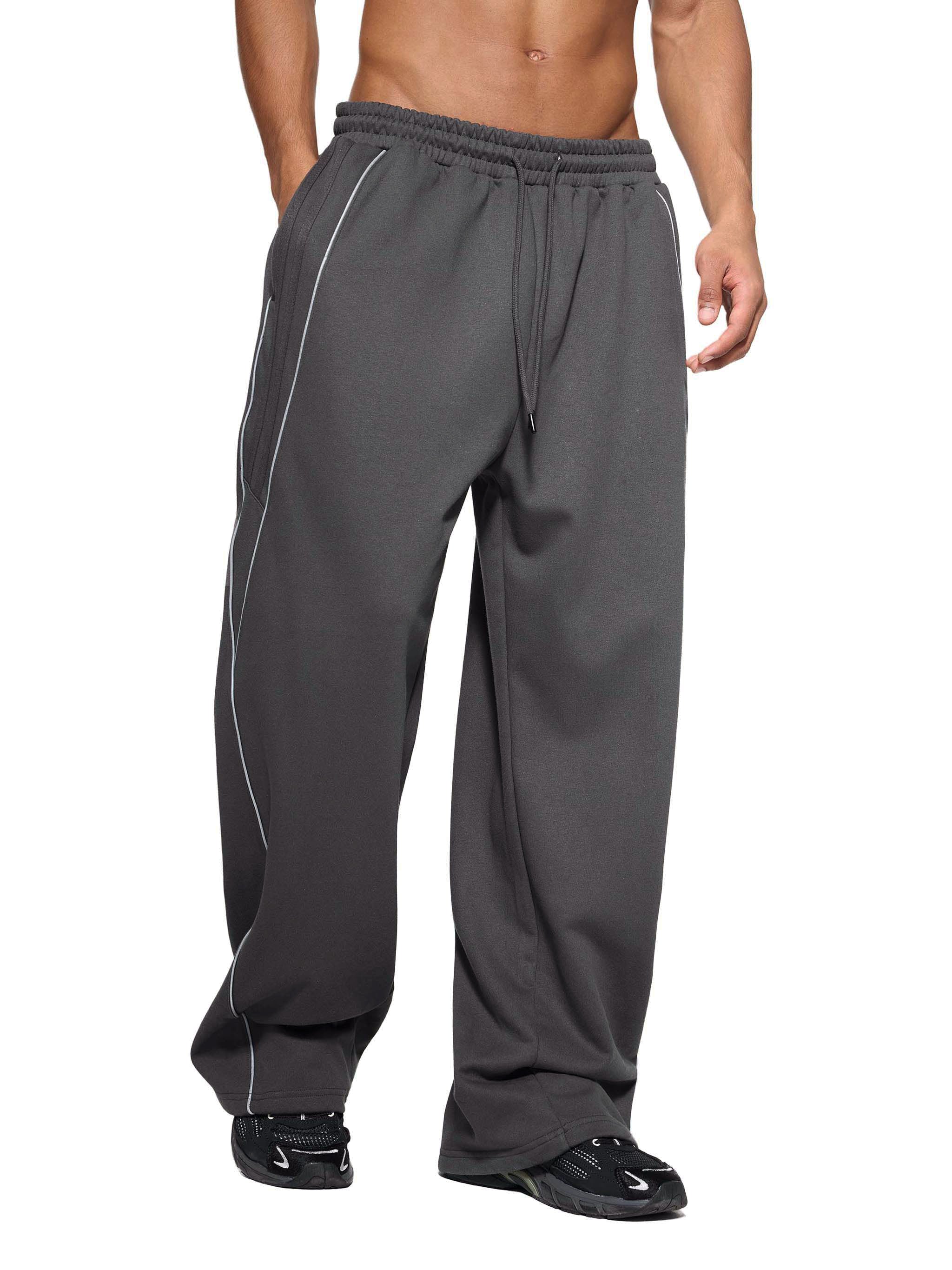 EVERYDAY Reflection Striped Straight-Leg Sweatpants