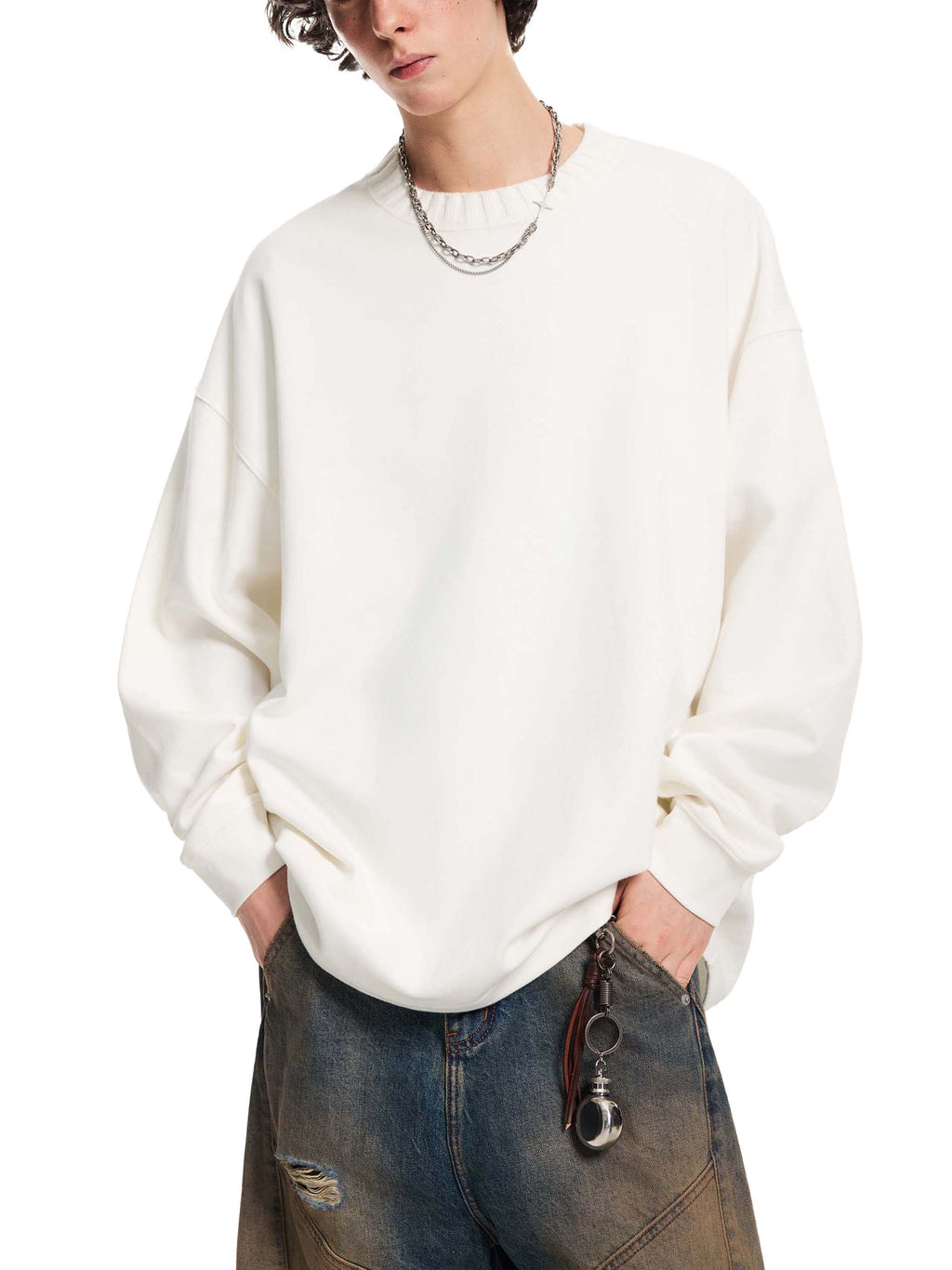 EVERYDAY Knitted Round Neck Oversize Sweatshirt